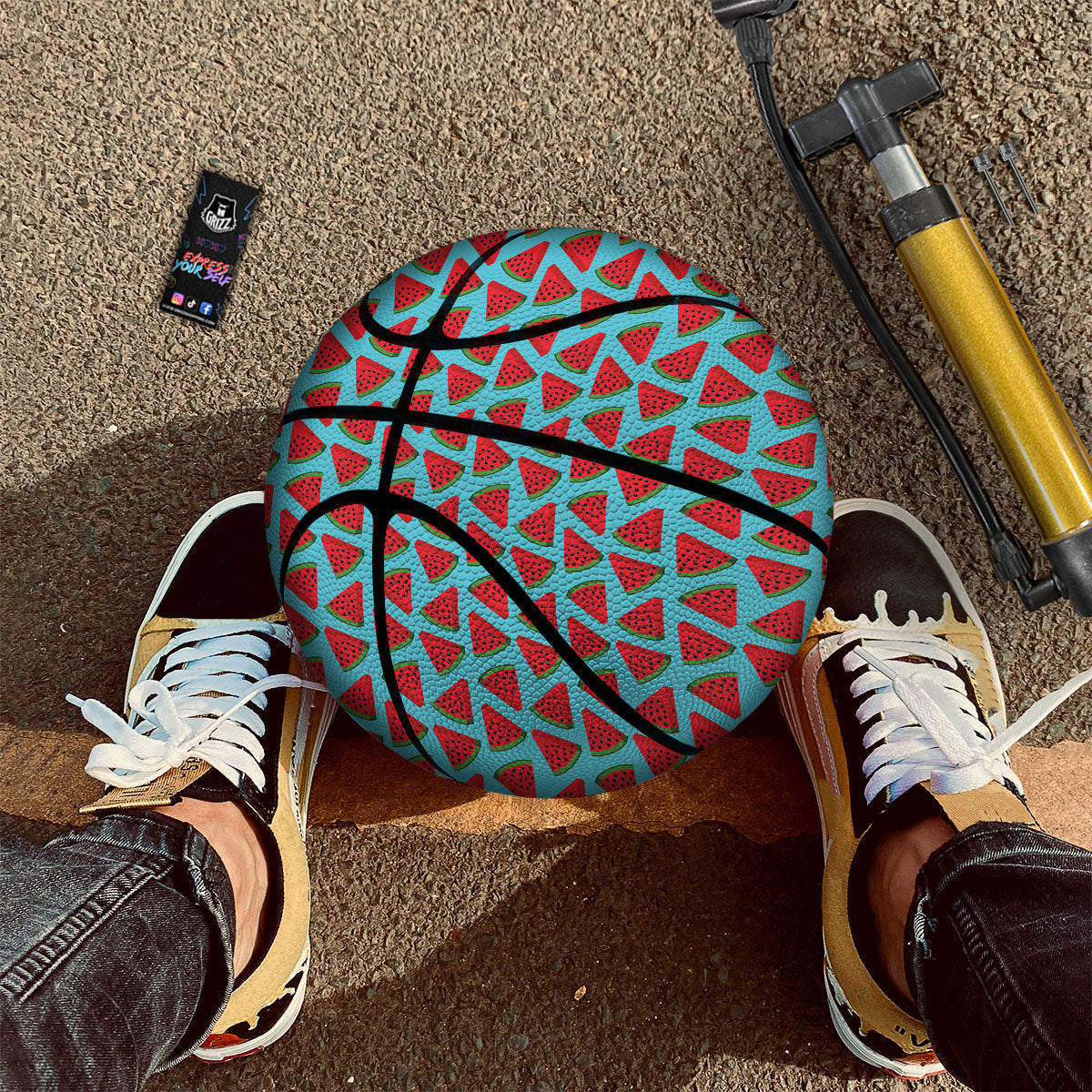 Watermelon Blue Cute Print Pattern Basketball