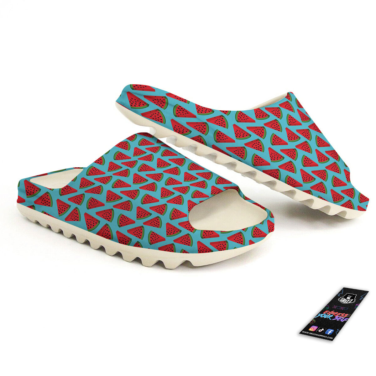 Watermelon Blue Cute Print Pattern Sandals-grizzshop