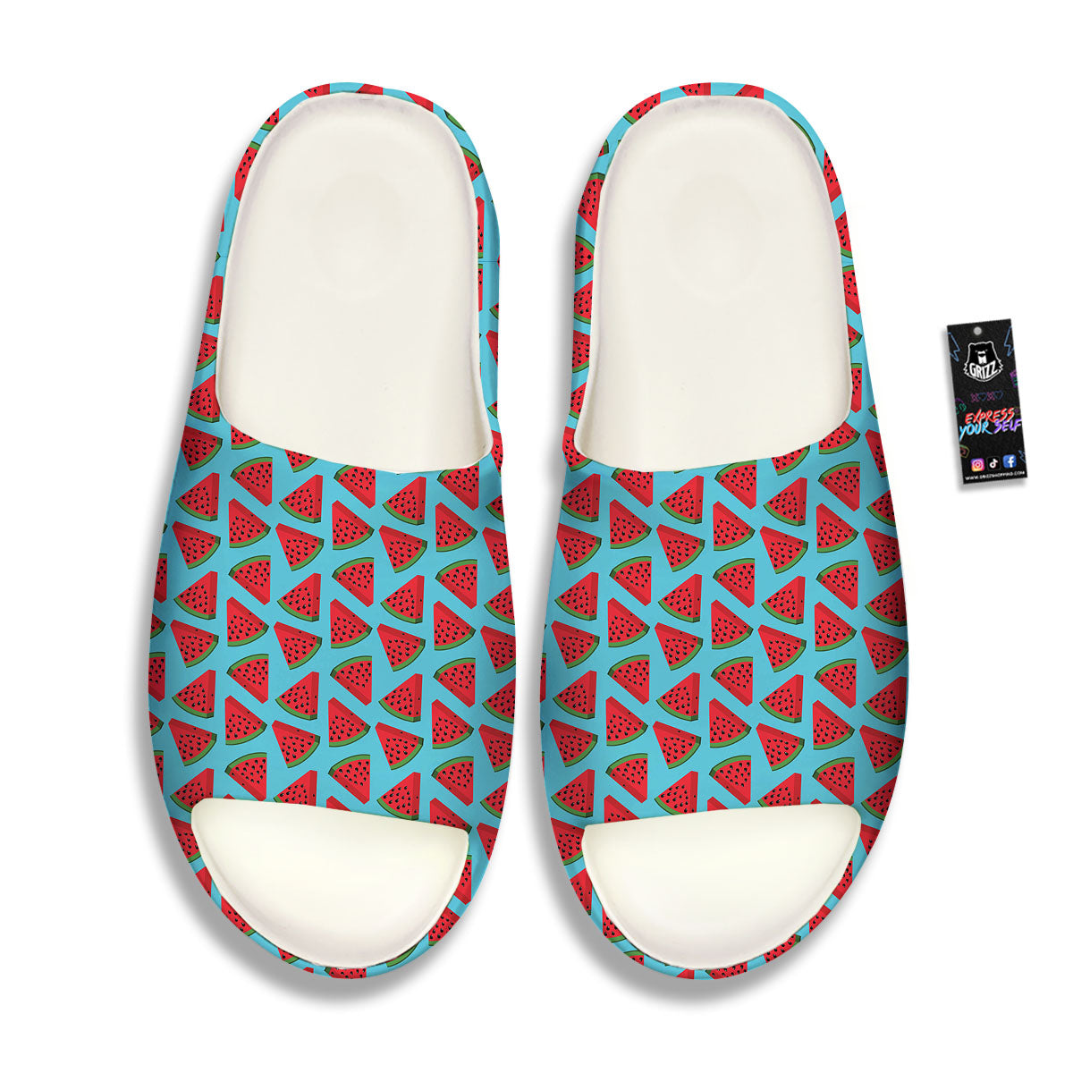 Watermelon Blue Cute Print Pattern Sandals-grizzshop