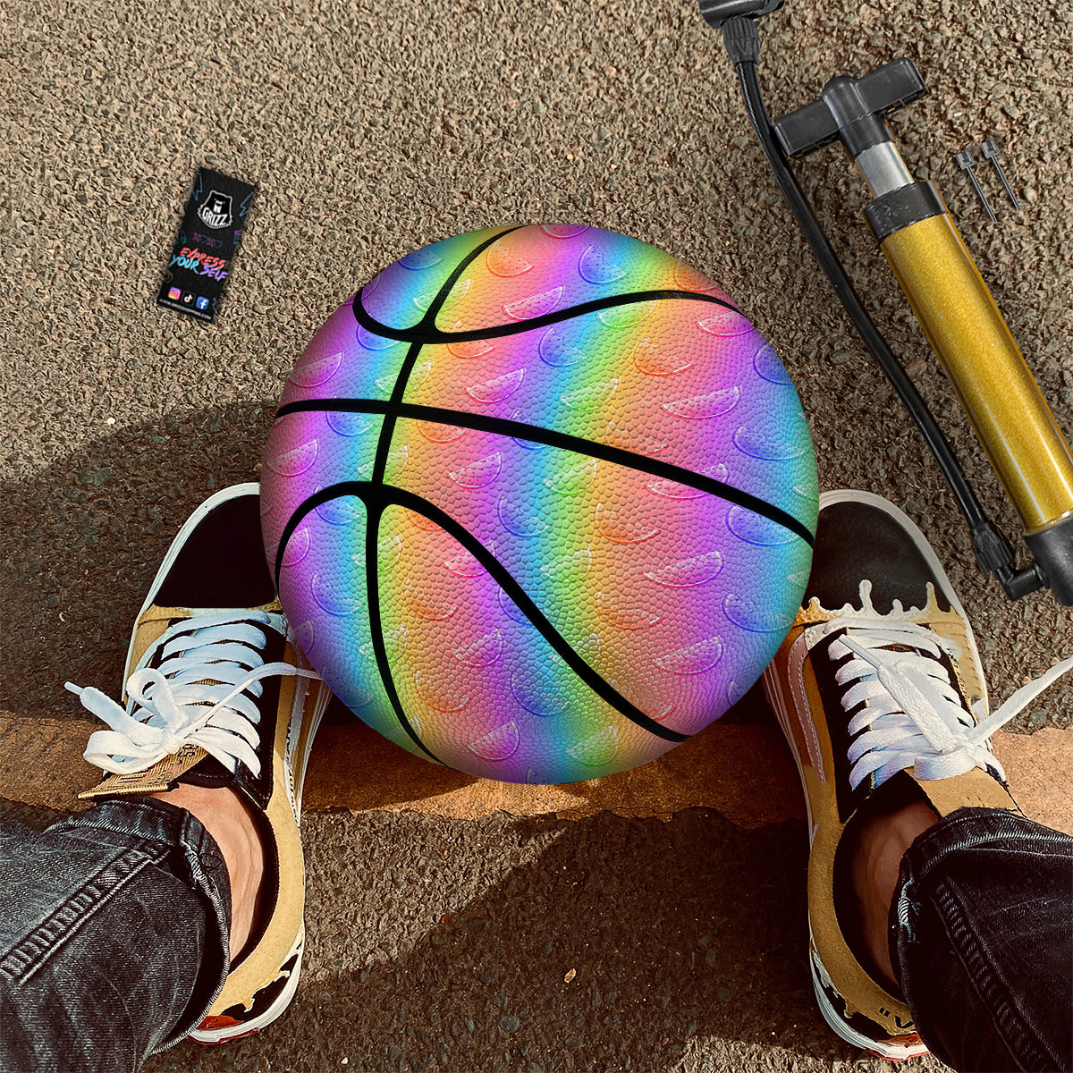 Watermelon Colorful Print Pattern Basketball