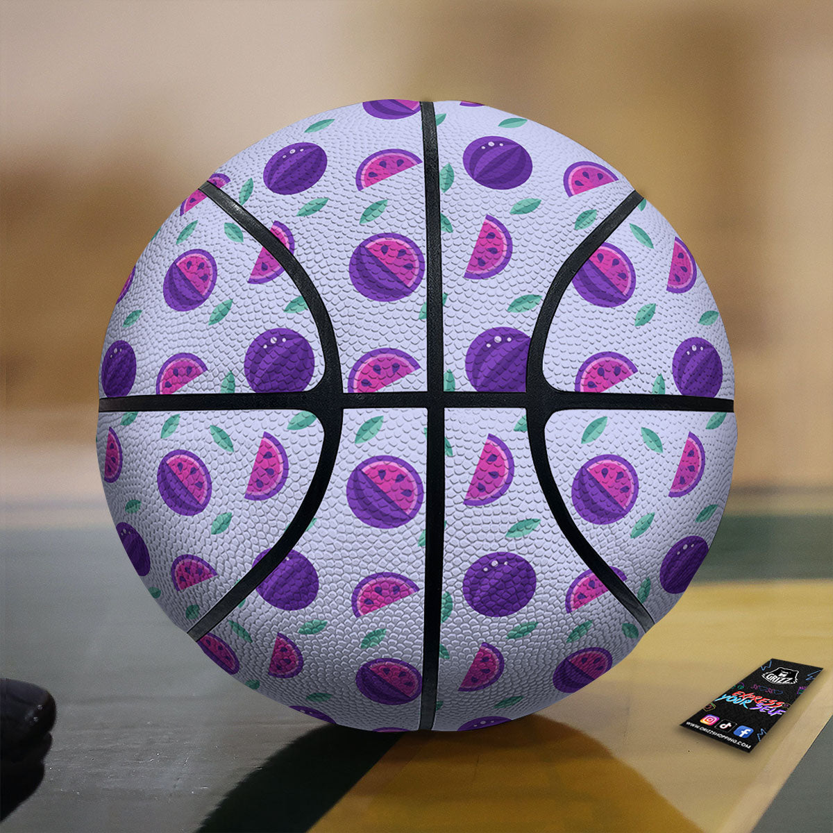 White Buffalo Check And UFO Green Print Pattern Basketball