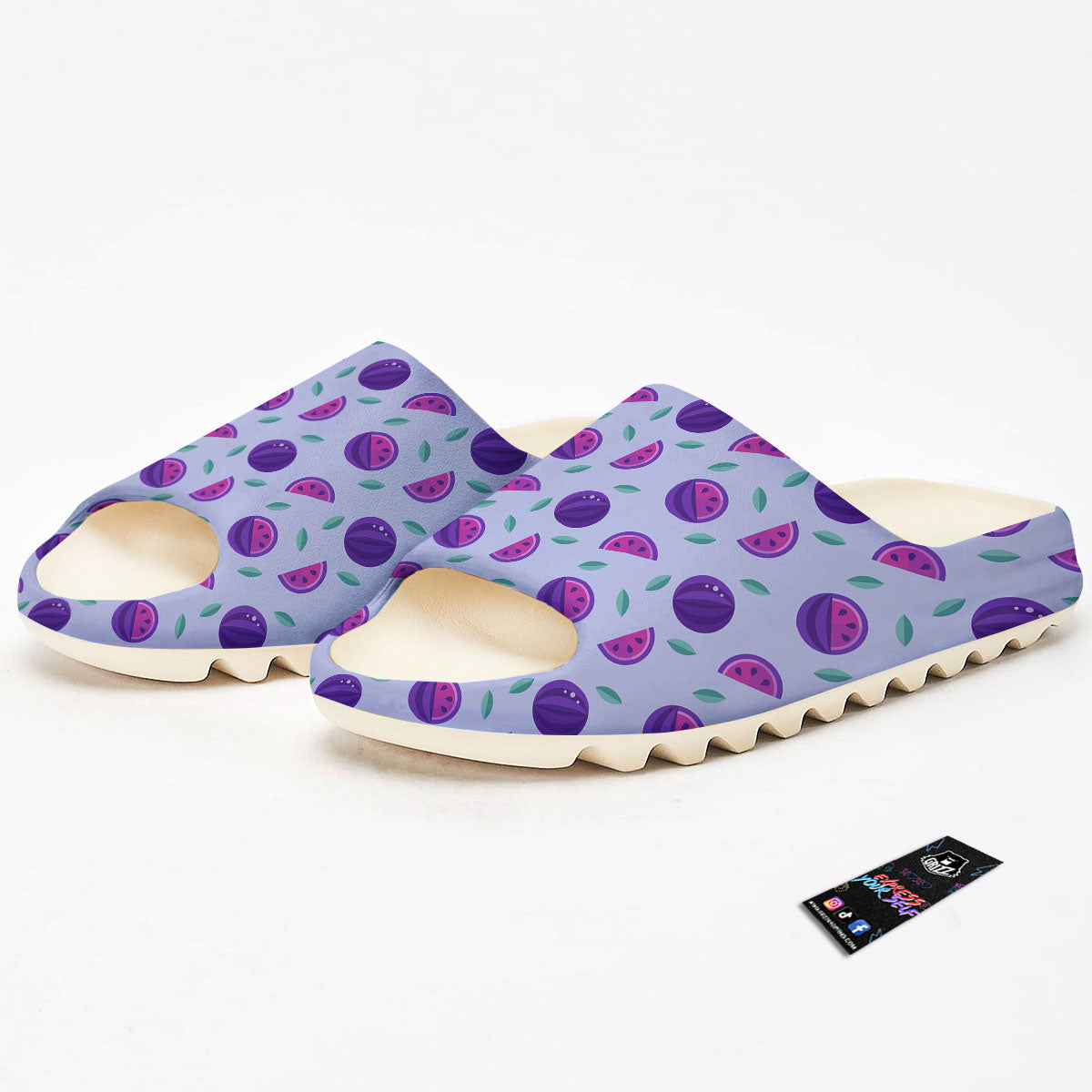 Watermelon Fancy Purple Print Pattern Sandals-grizzshop