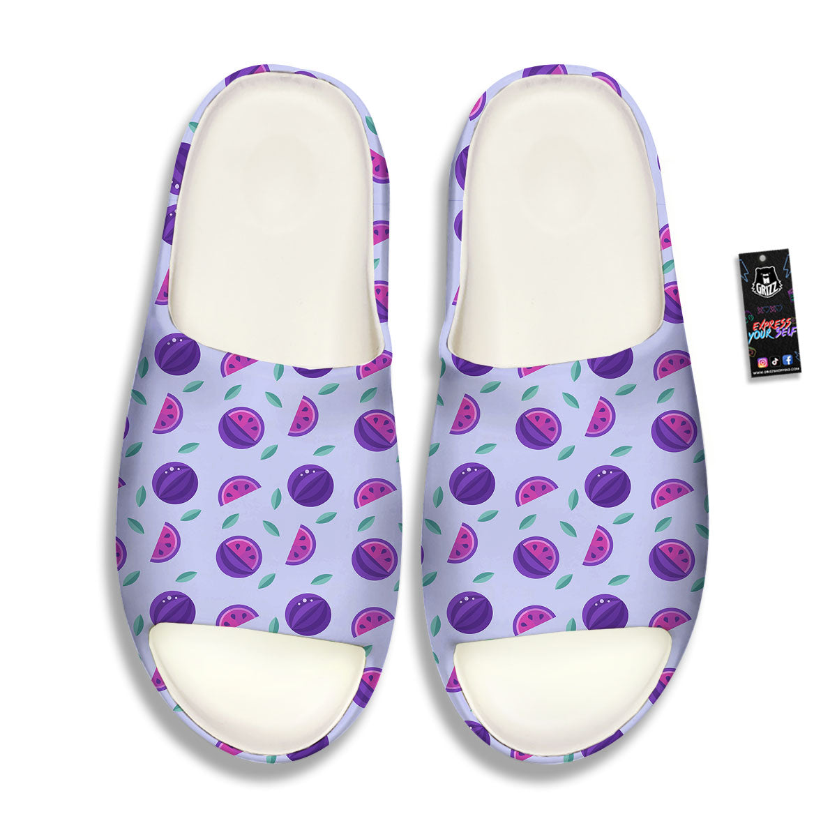 Watermelon Fancy Purple Print Pattern Sandals-grizzshop