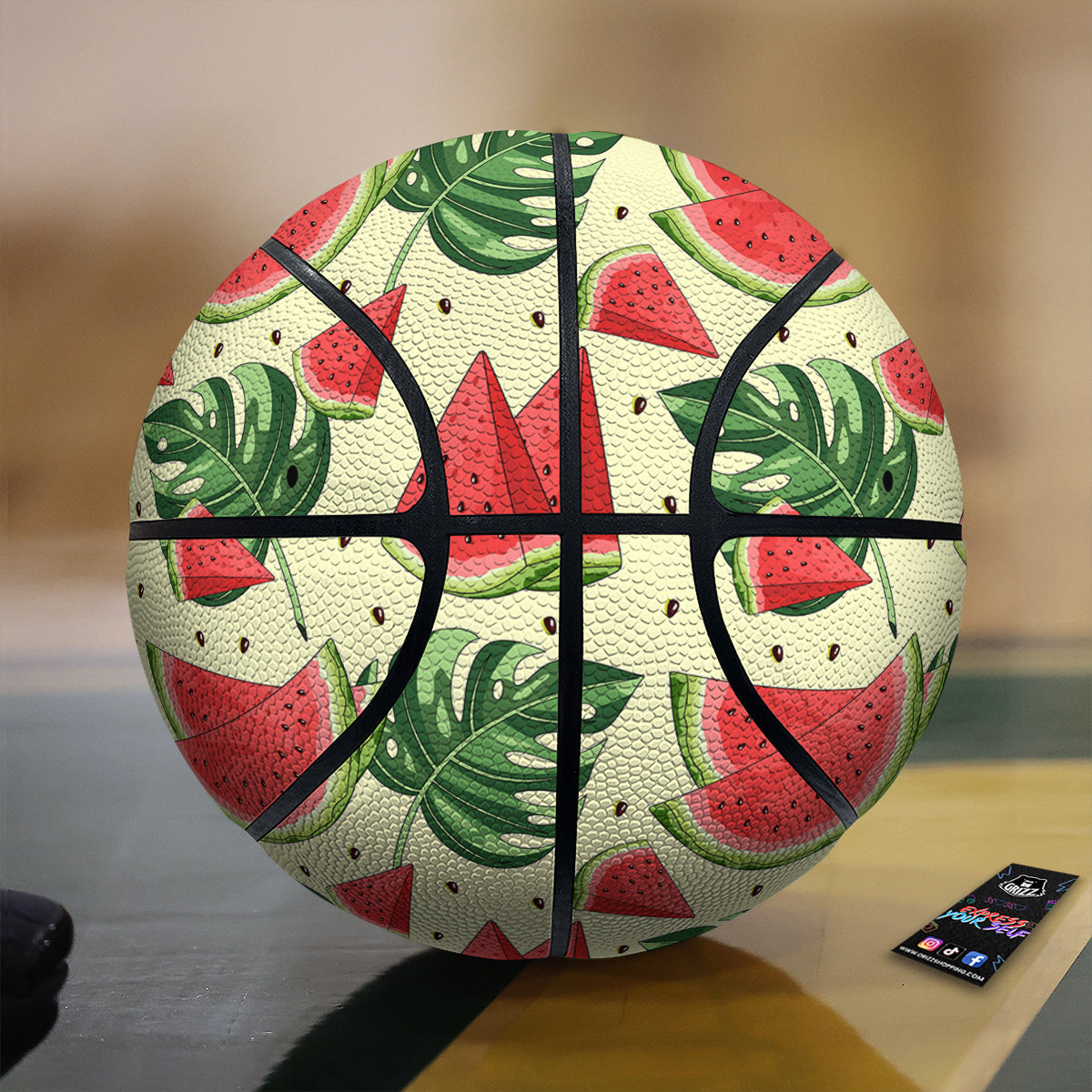 Watermelon Leaf Tropical Print Pattern Basketball
