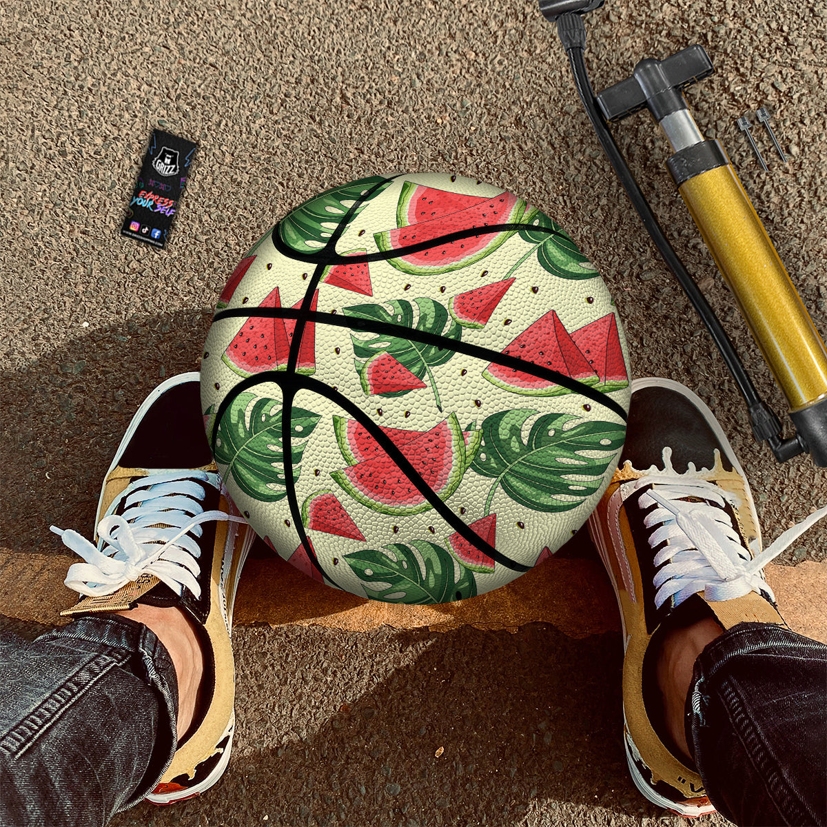 Watermelon Leaf Tropical Print Pattern Basketball