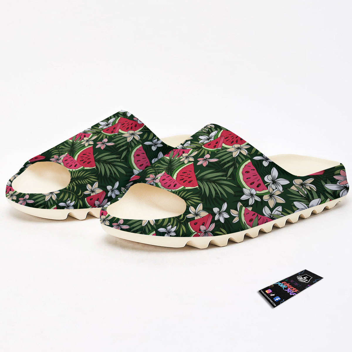 Watermelon Leaves Tropical Print Pattern Sandals-grizzshop