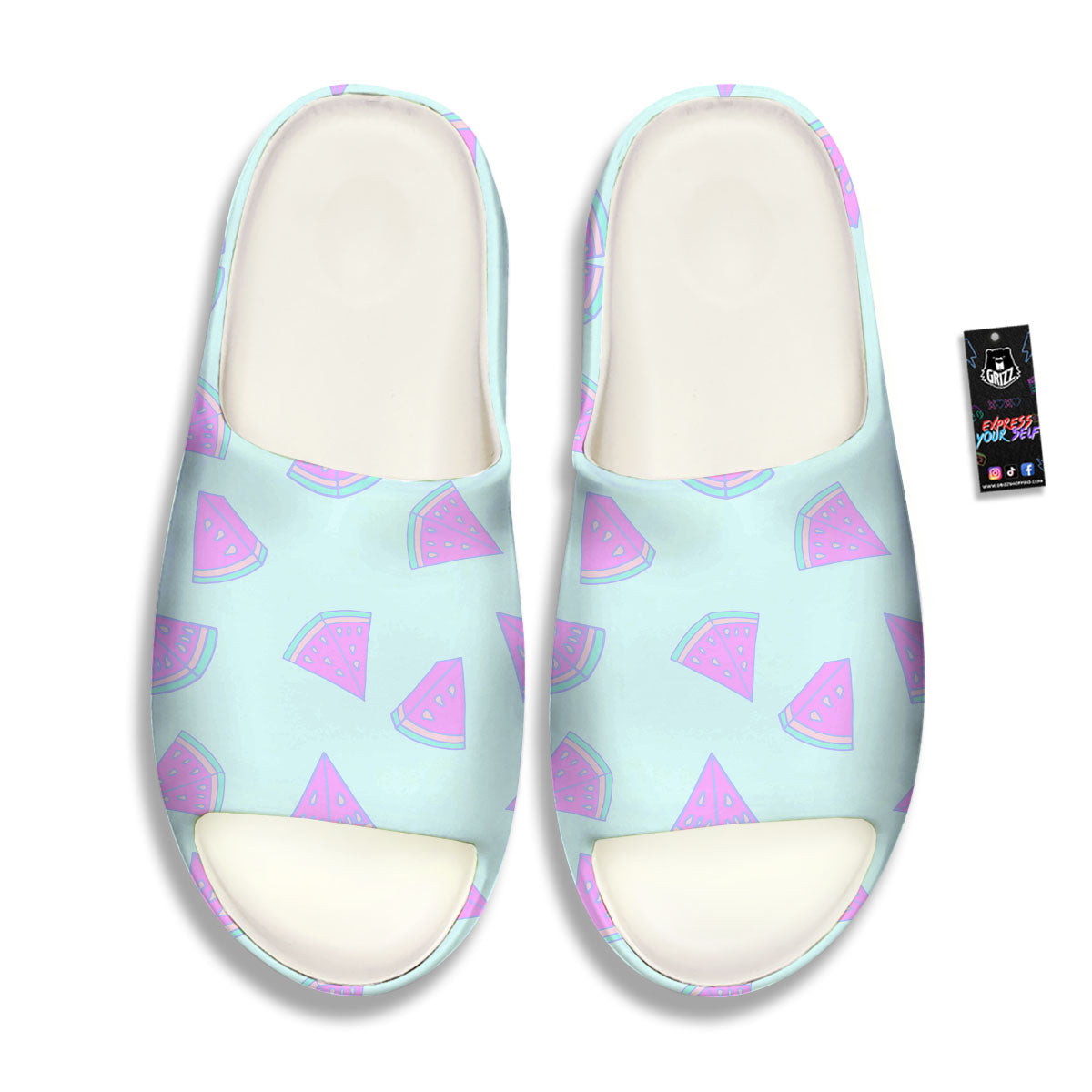 Watermelon Purple Tropical Print Pattern Sandals-grizzshop