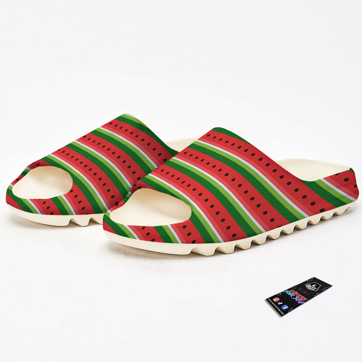 Watermelon Stripes Green Print Pattern Sandals-grizzshop