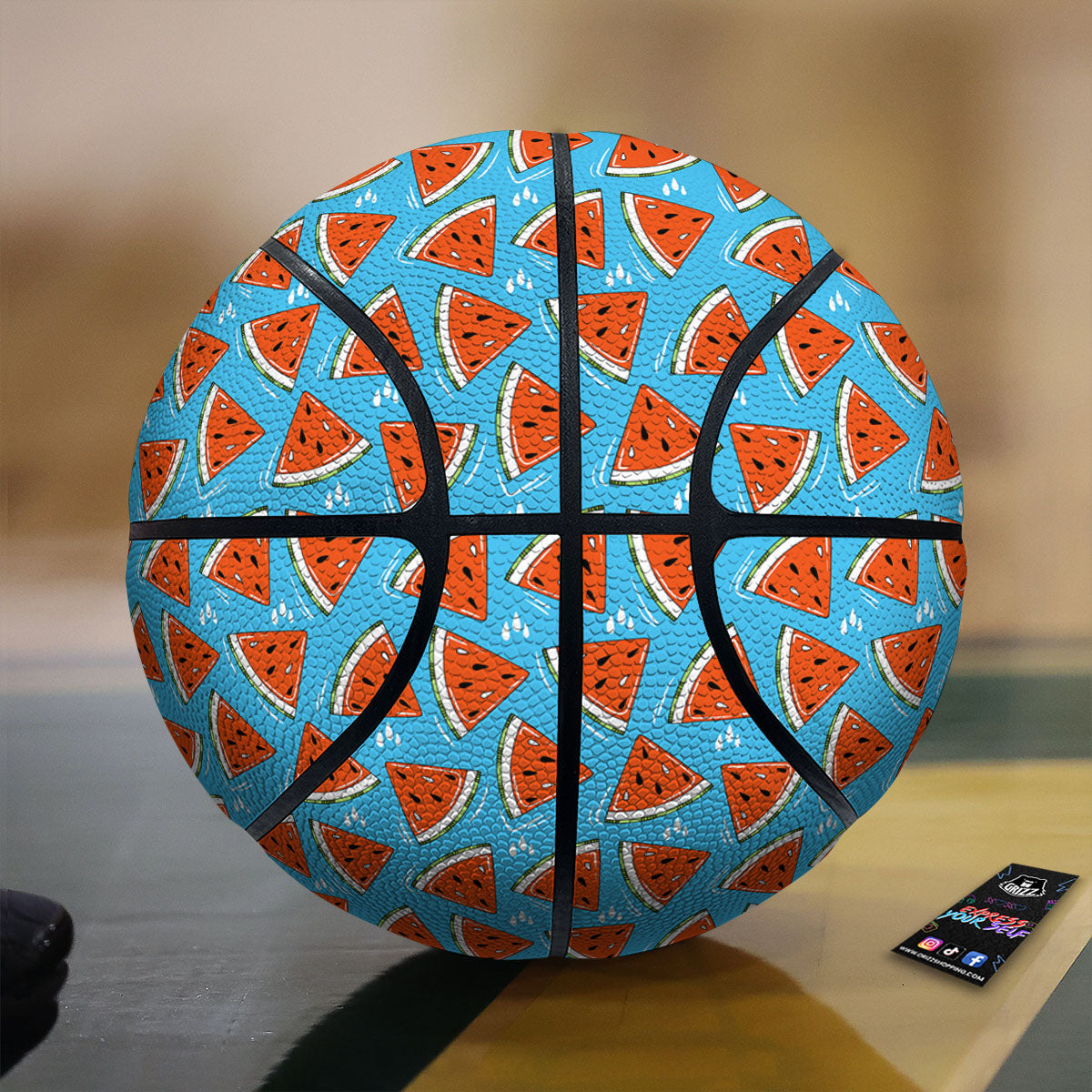 Watermelon Summer Blue Print Pattern Basketball
