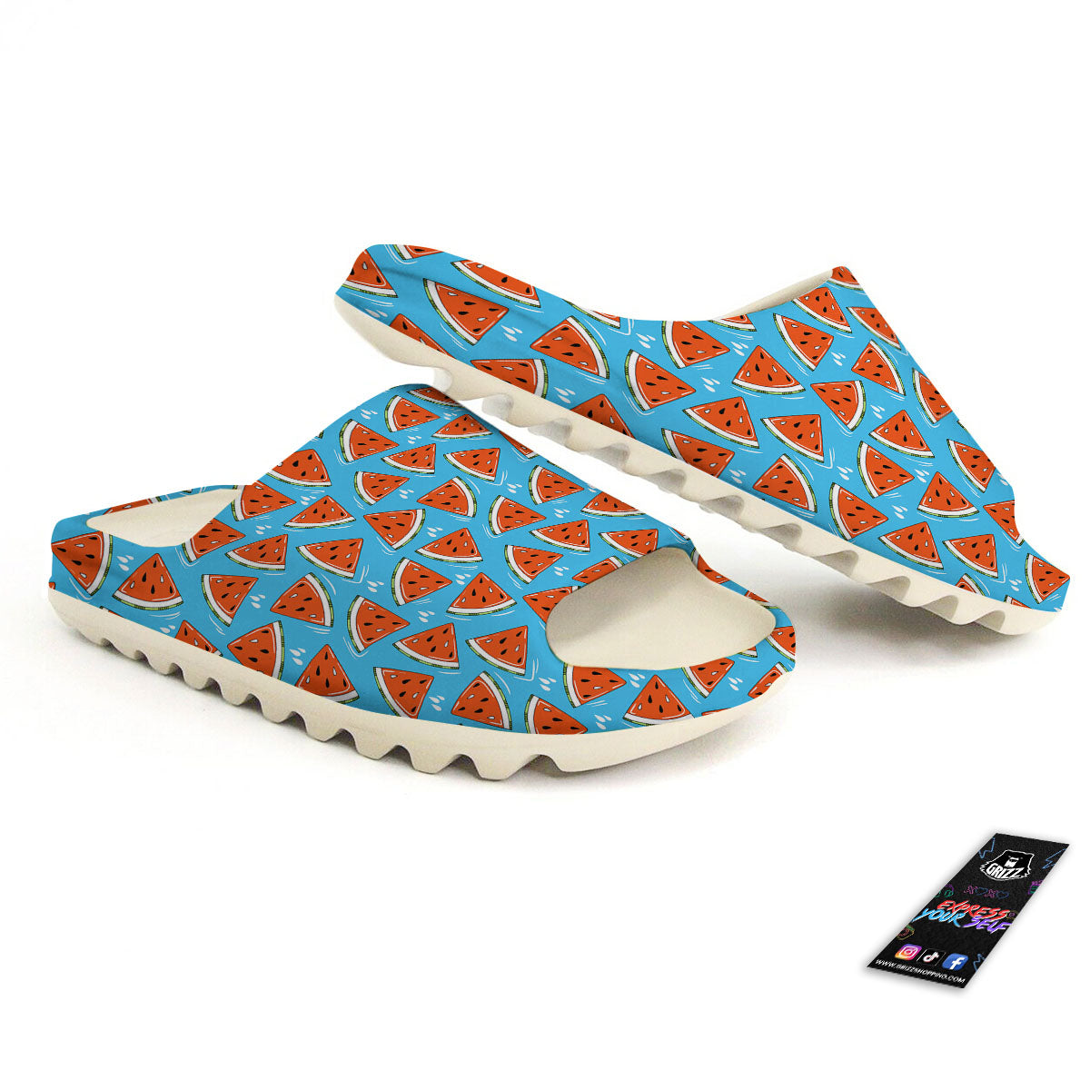 Watermelon Summer Blue Print Pattern Sandals-grizzshop