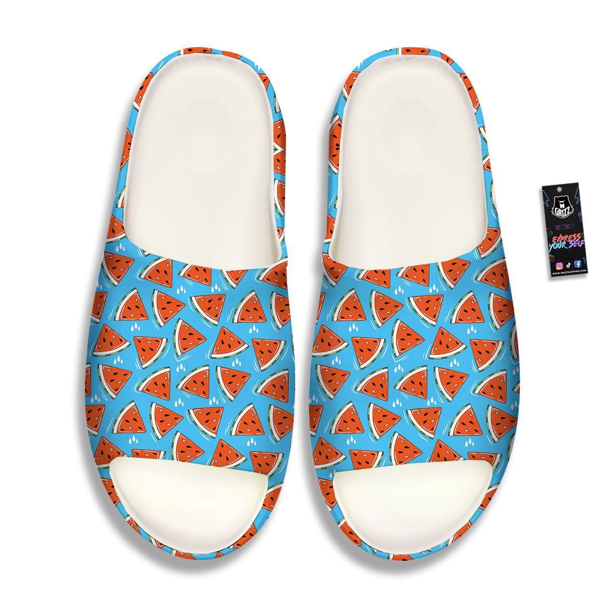 Watermelon Summer Blue Print Pattern Sandals-grizzshop