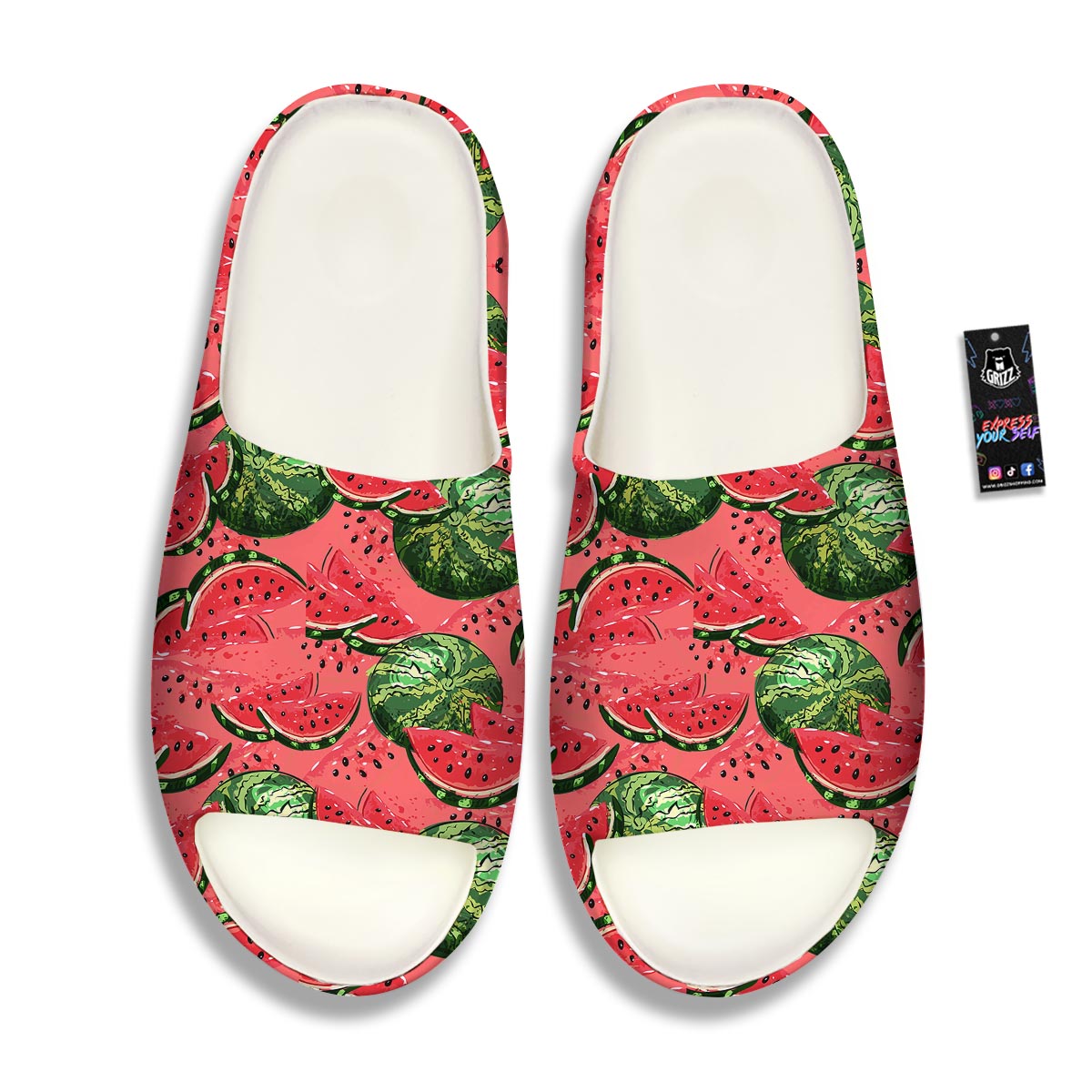 Watermelon Summer Fruits Print Pattern Sandals-grizzshop