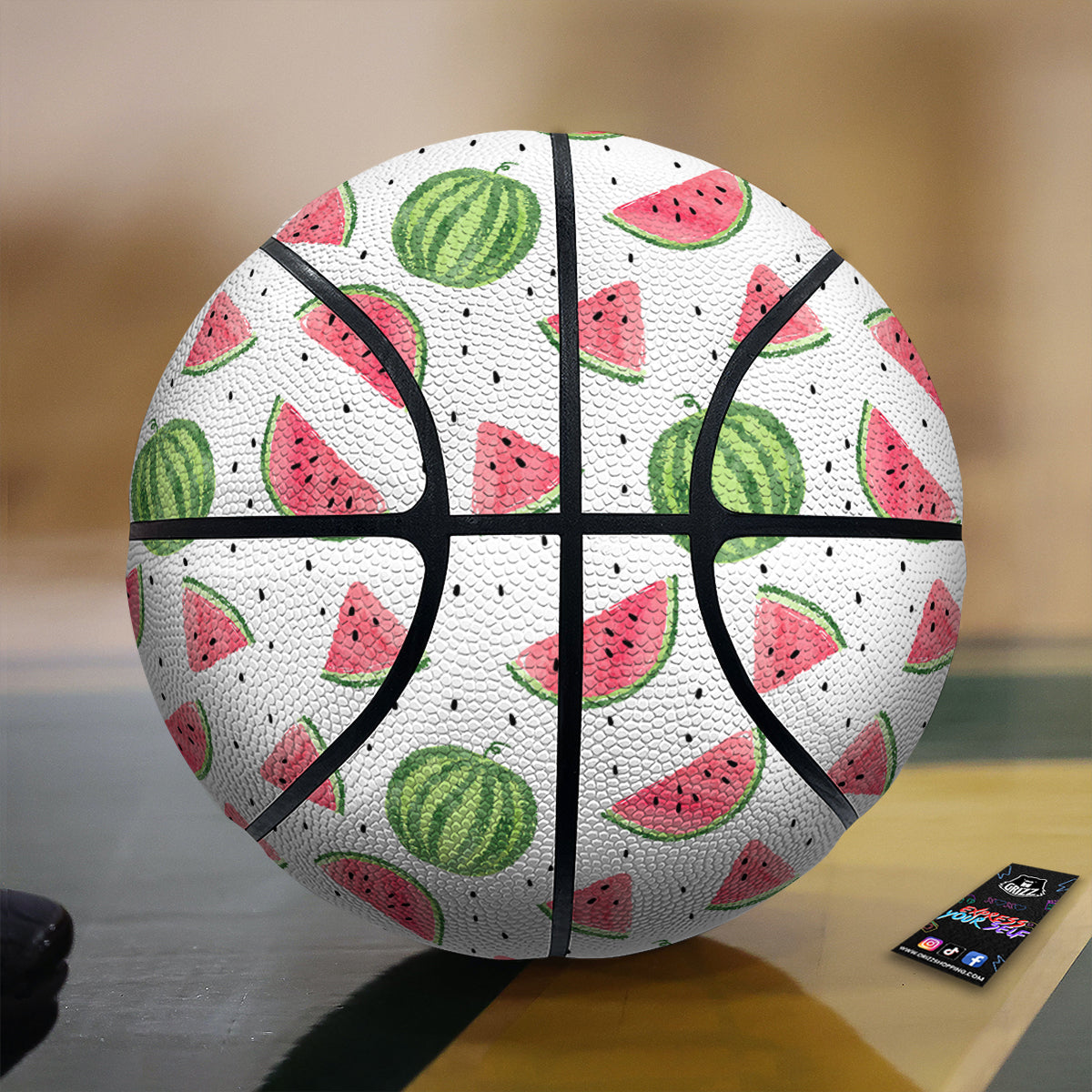 Watermelon White Summer Print Pattern Basketball
