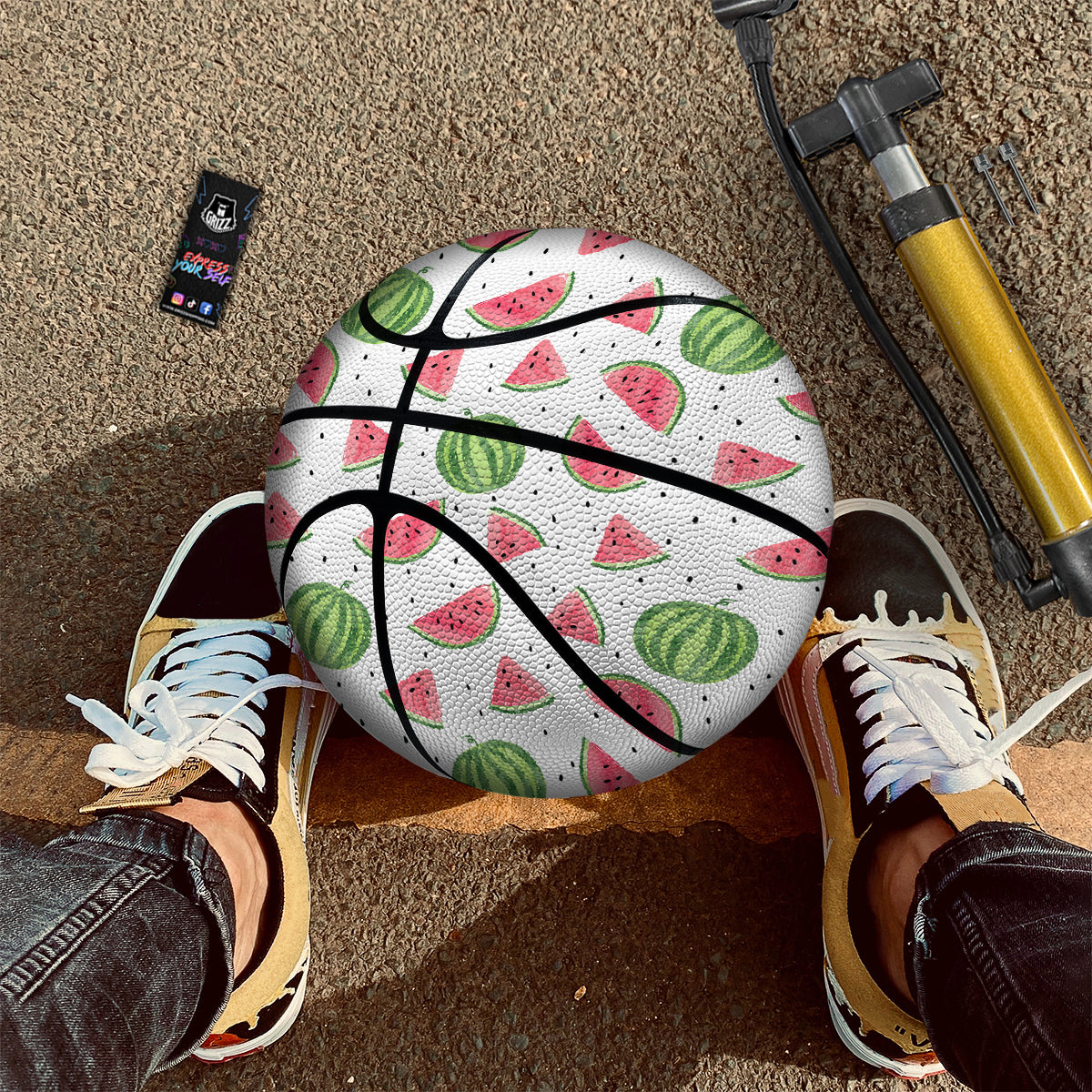 Watermelon White Summer Print Pattern Basketball