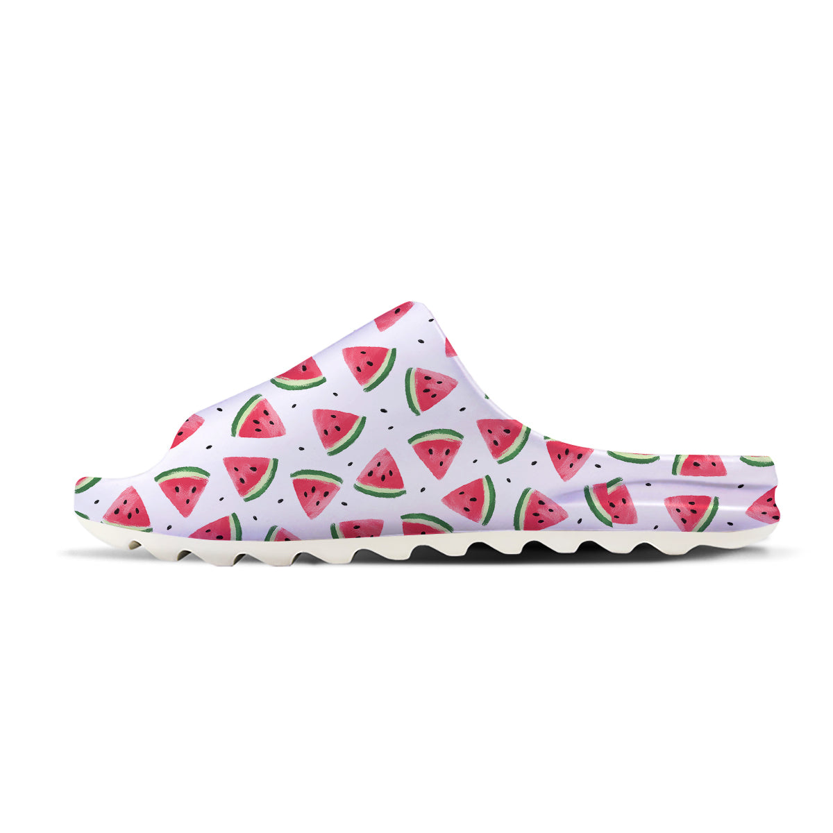 Watermelon White Tropical Print Pattern Sandals-grizzshop