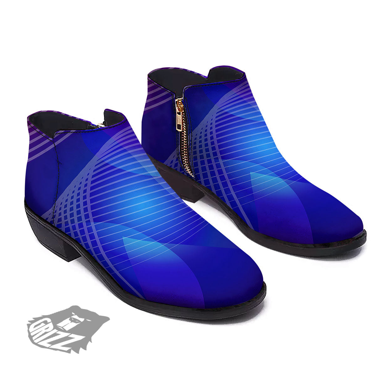 Wave EDM Print Ankle Boots-grizzshop
