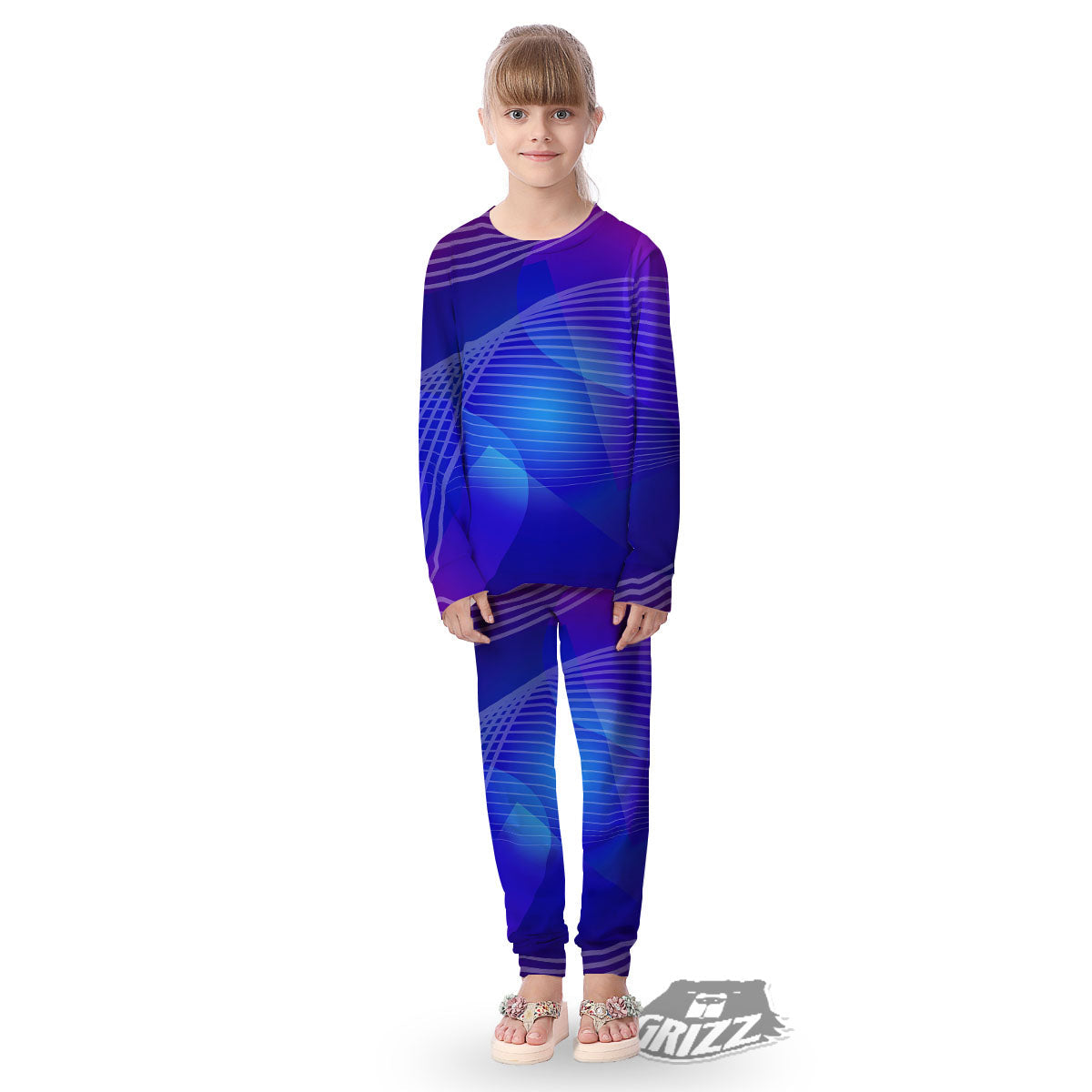 Wave EDM Print Kid's Pajamas-grizzshop