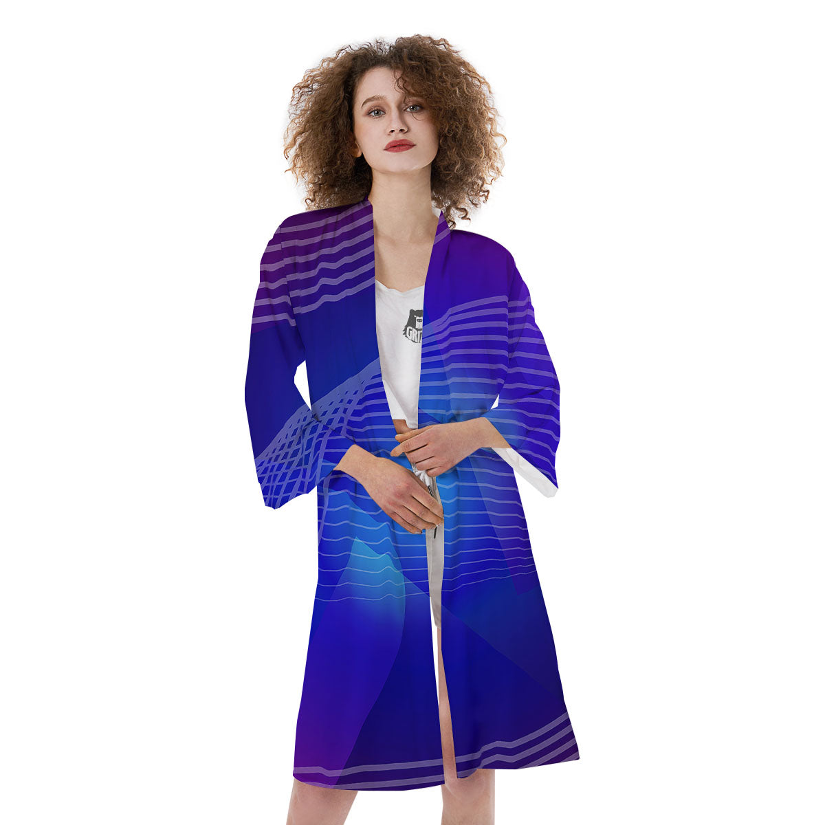 Wave EDM Print Kimono-grizzshop