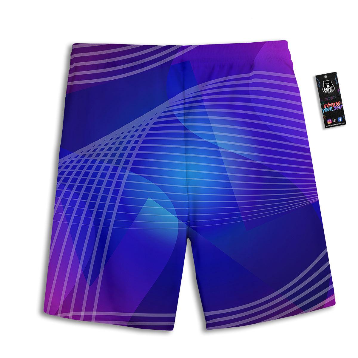 White Gingham And Yellow Honey Print Men's Athletic Shorts