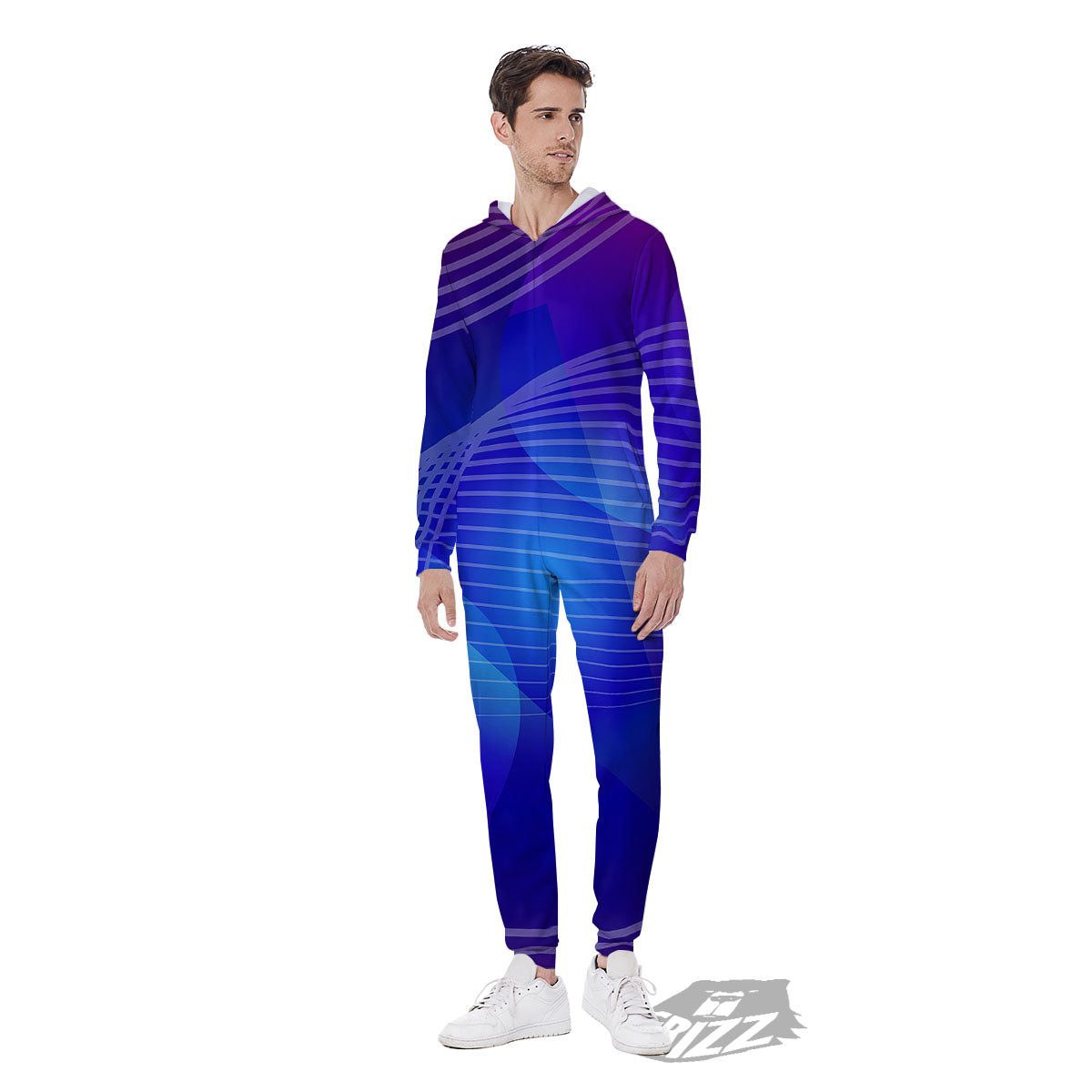 Wave EDM Print Men's Jumpsuit-grizzshop