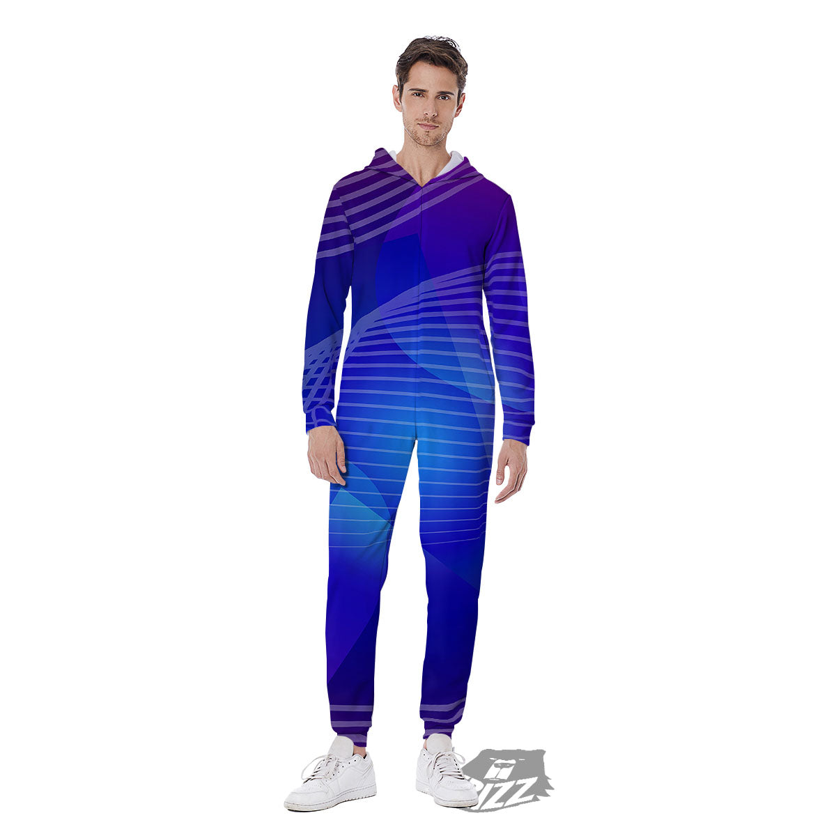 Wave EDM Print Men's Jumpsuit-grizzshop