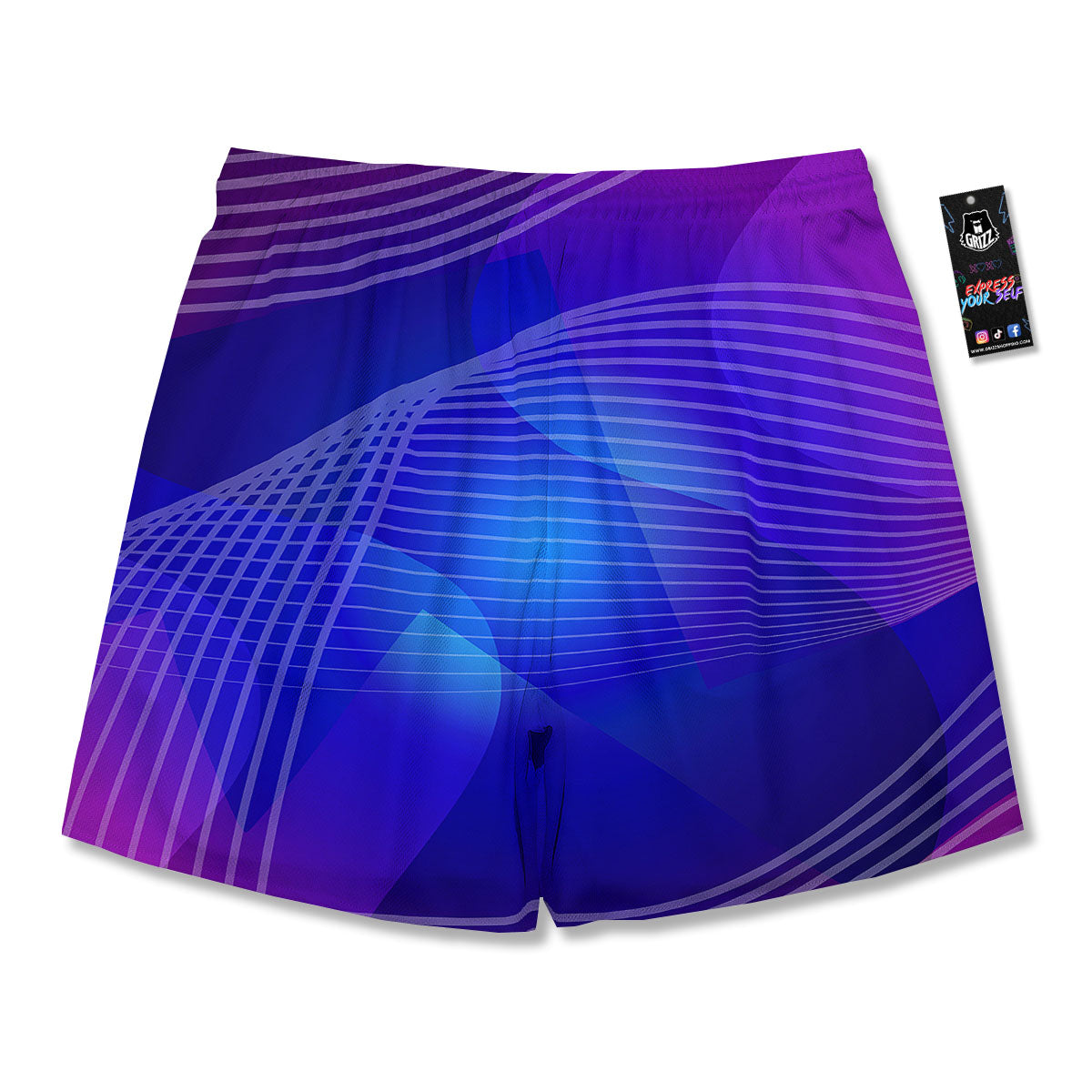 Wave EDM Print Men's Running Shorts-grizzshop