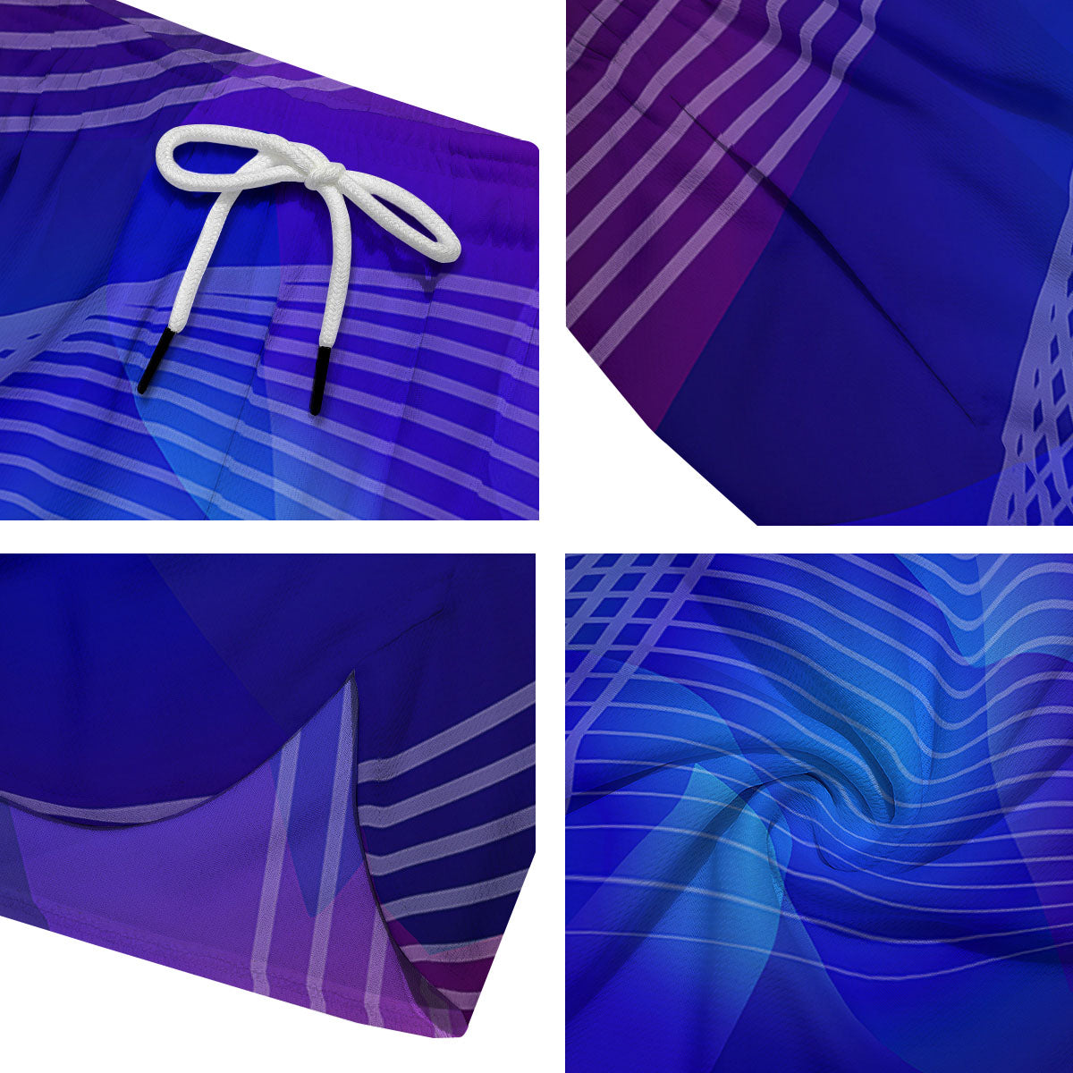 Wave EDM Print Men's Running Shorts-grizzshop