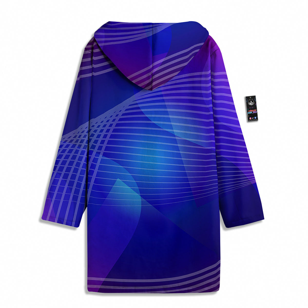 Wave EDM Print Men's Windbreaker Jacket-grizzshop