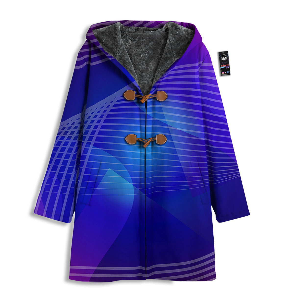 Wave EDM Print Men's Windbreaker Jacket-grizzshop