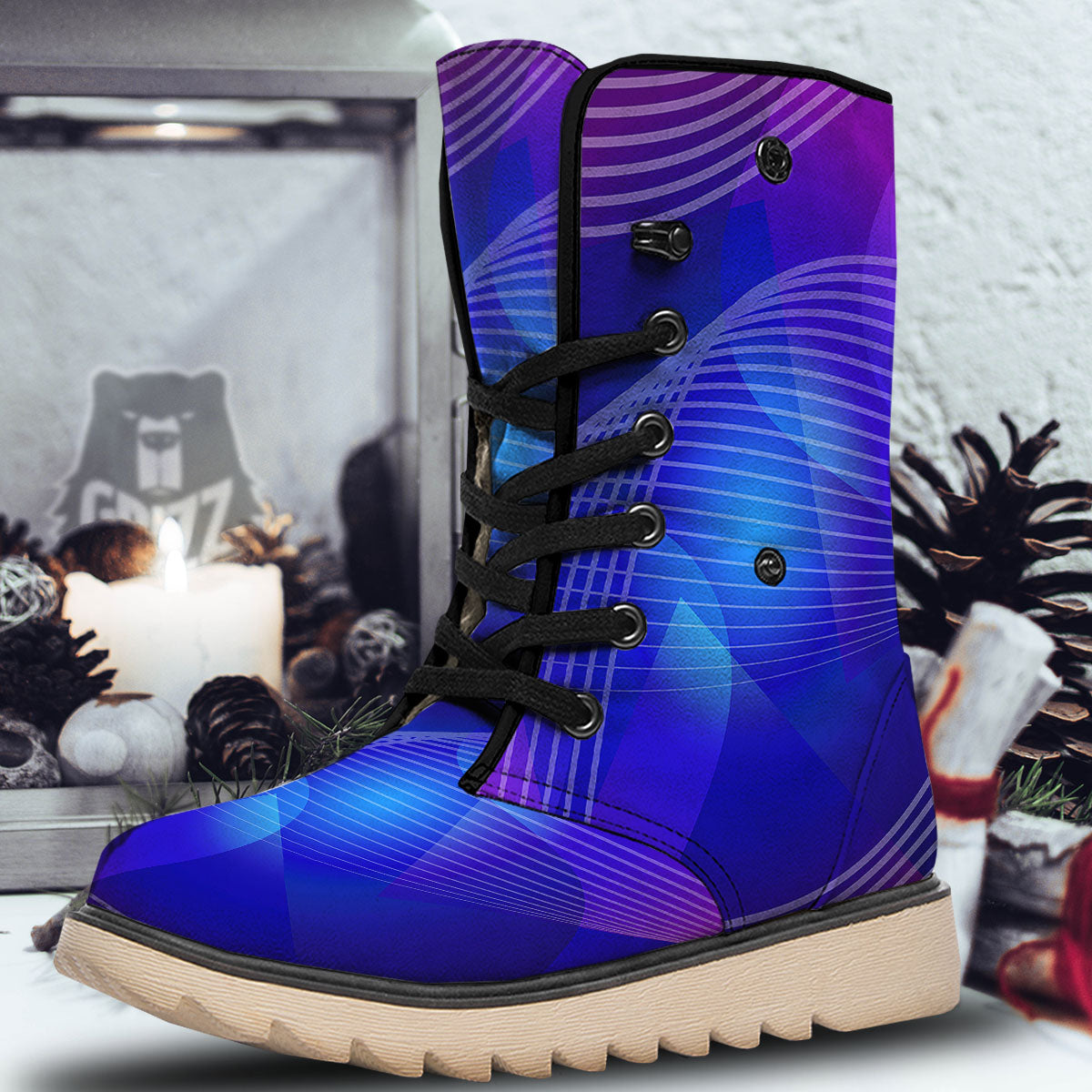 Wave EDM Print Snow Boots-grizzshop