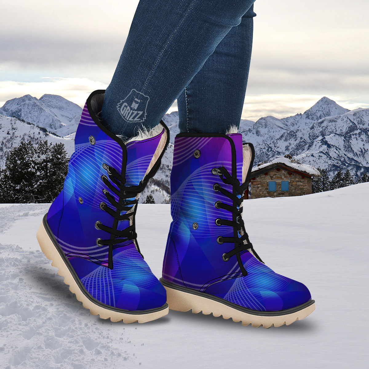 Wave EDM Print Snow Boots-grizzshop