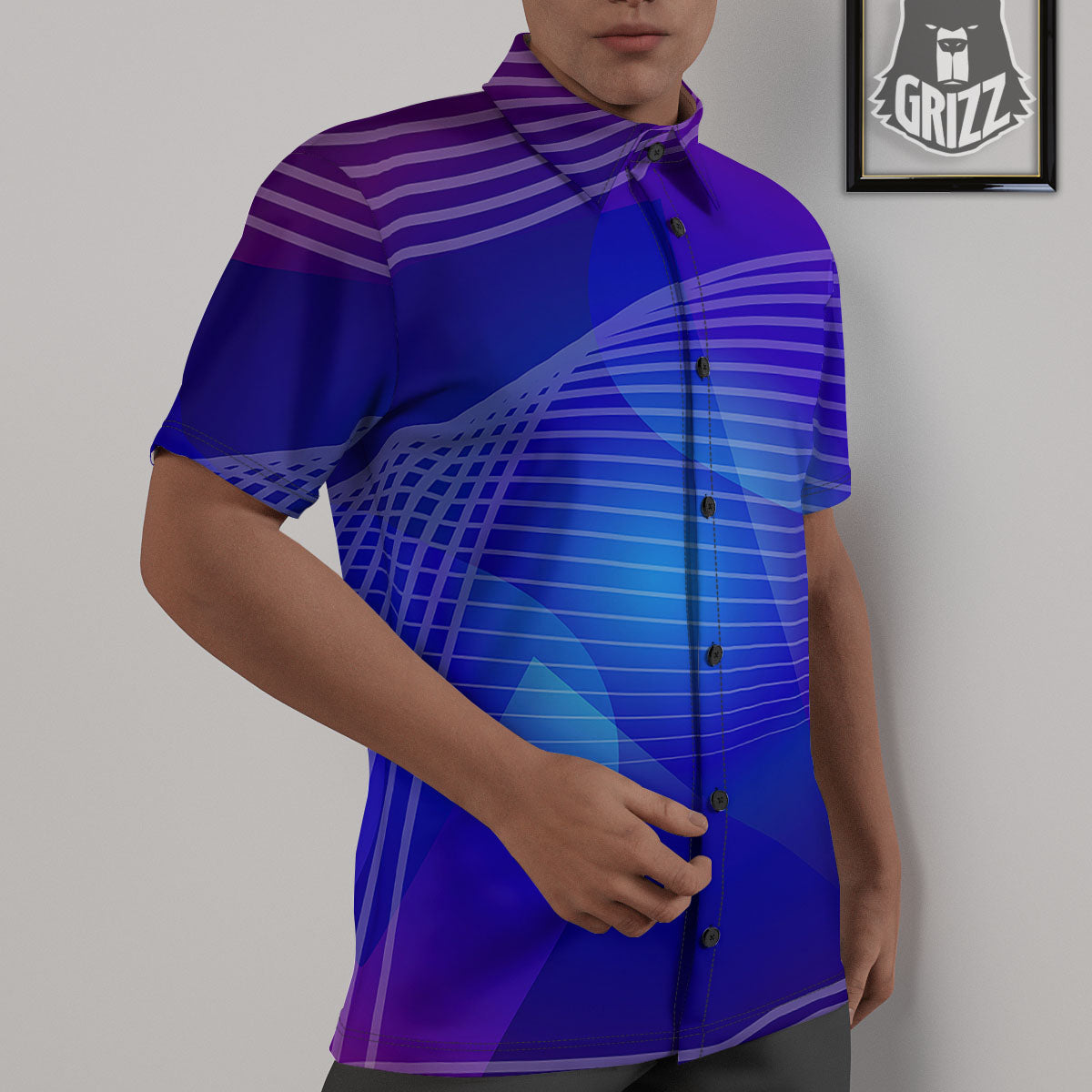 Wave EDM Print Untucked Shirts-grizzshop
