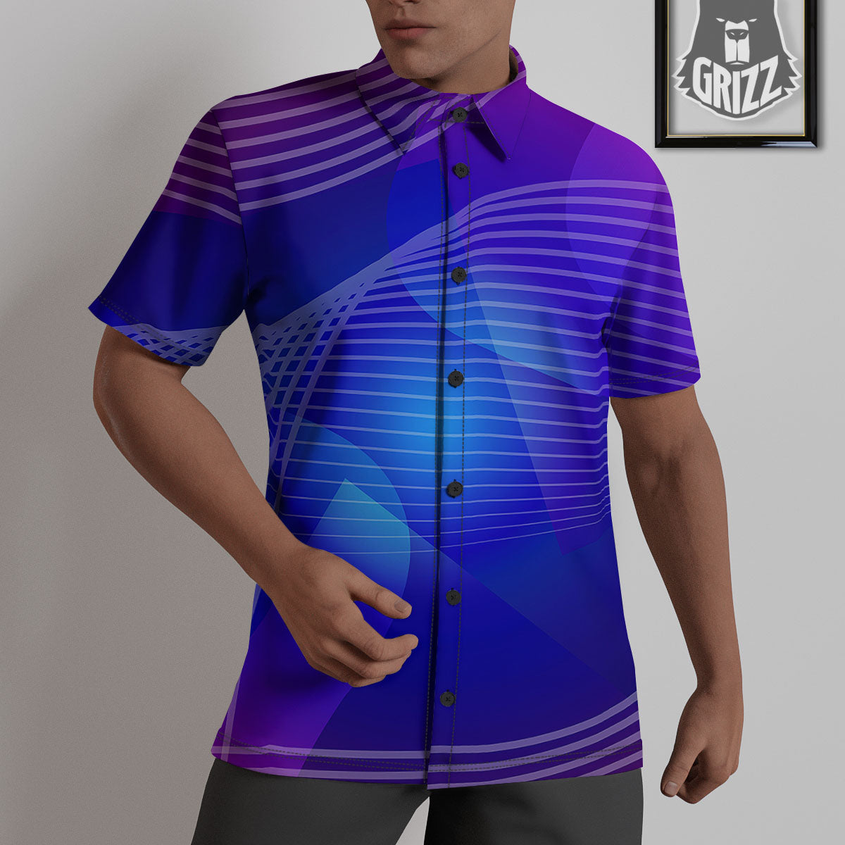 Wave EDM Print Untucked Shirts-grizzshop