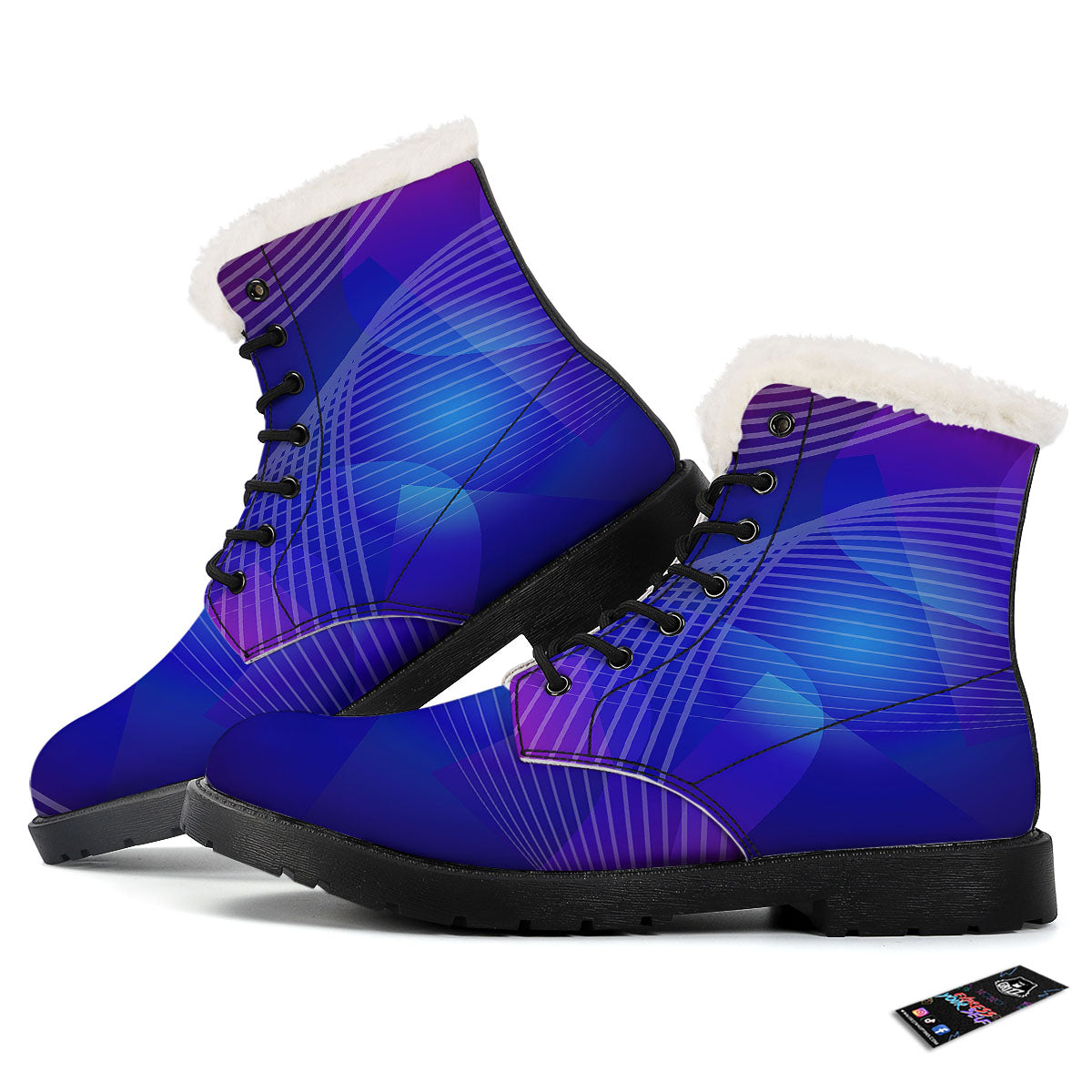 Wave EDM Print Winter Boots-grizzshop