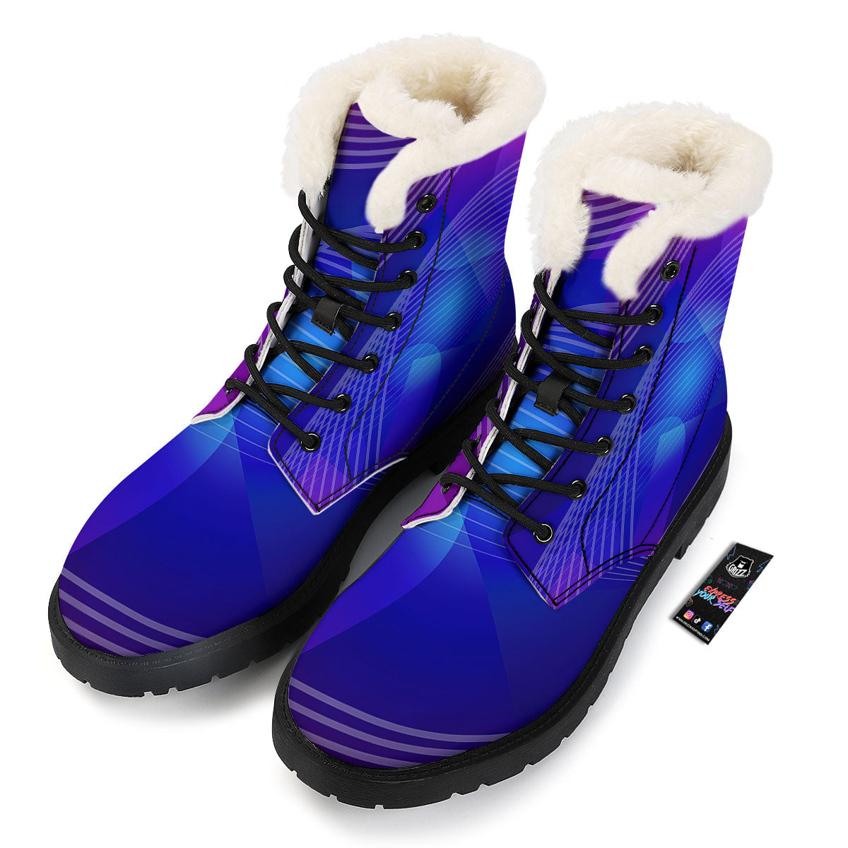 Wave EDM Print Winter Boots-grizzshop