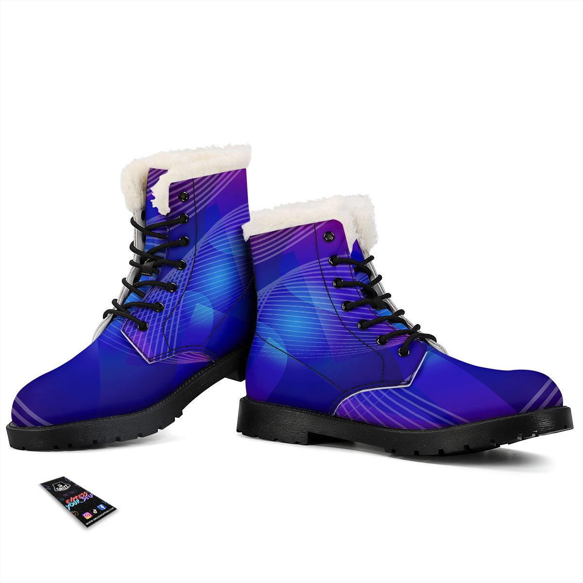 Wave EDM Print Winter Boots-grizzshop