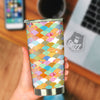 Wave Japanese Flower Colorful Print Pattern Tumbler-grizzshop