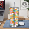 Wave Japanese Flower Colorful Print Pattern Tumbler-grizzshop