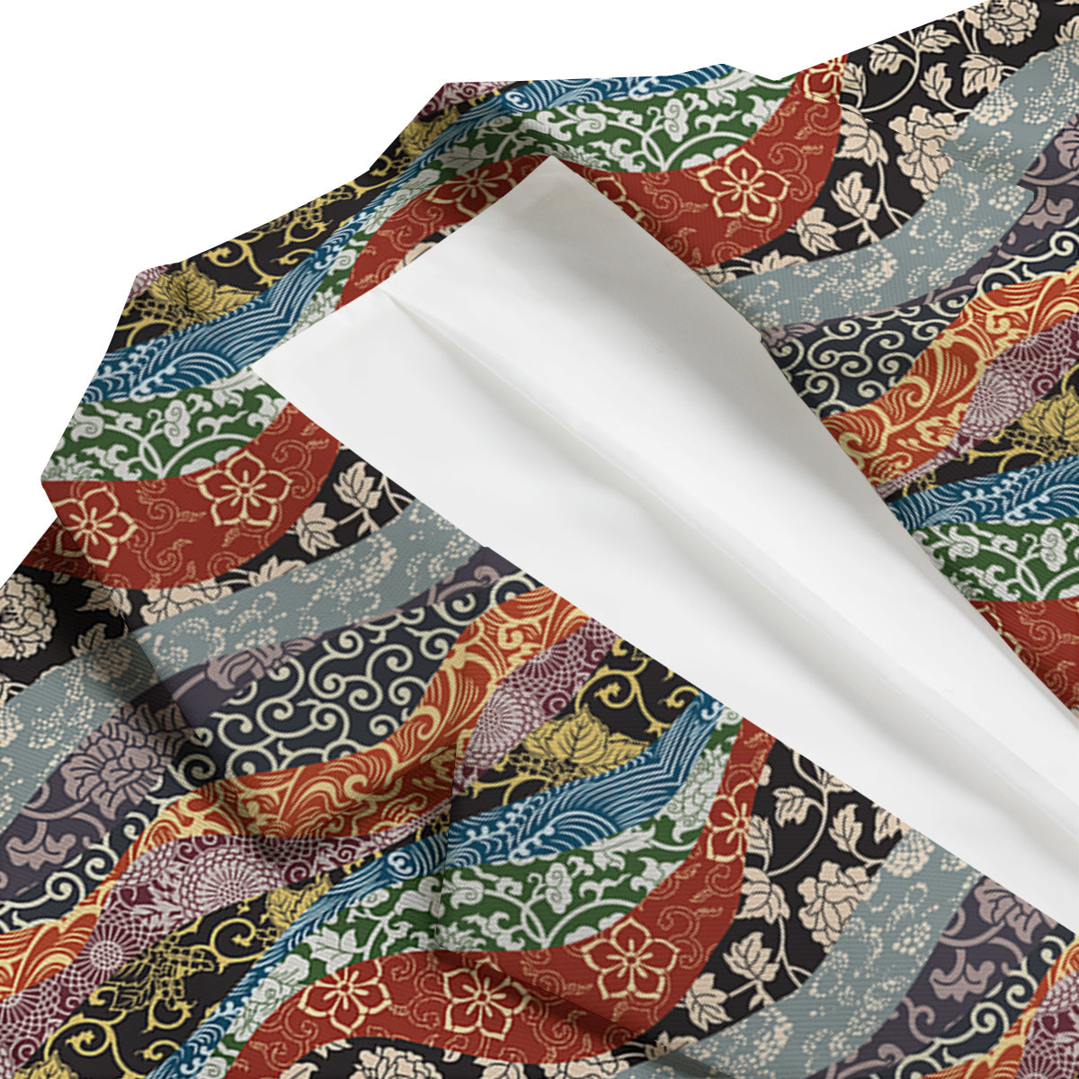 Wave Japanese Patchwork Print Pattern Men's Blazer-grizzshop