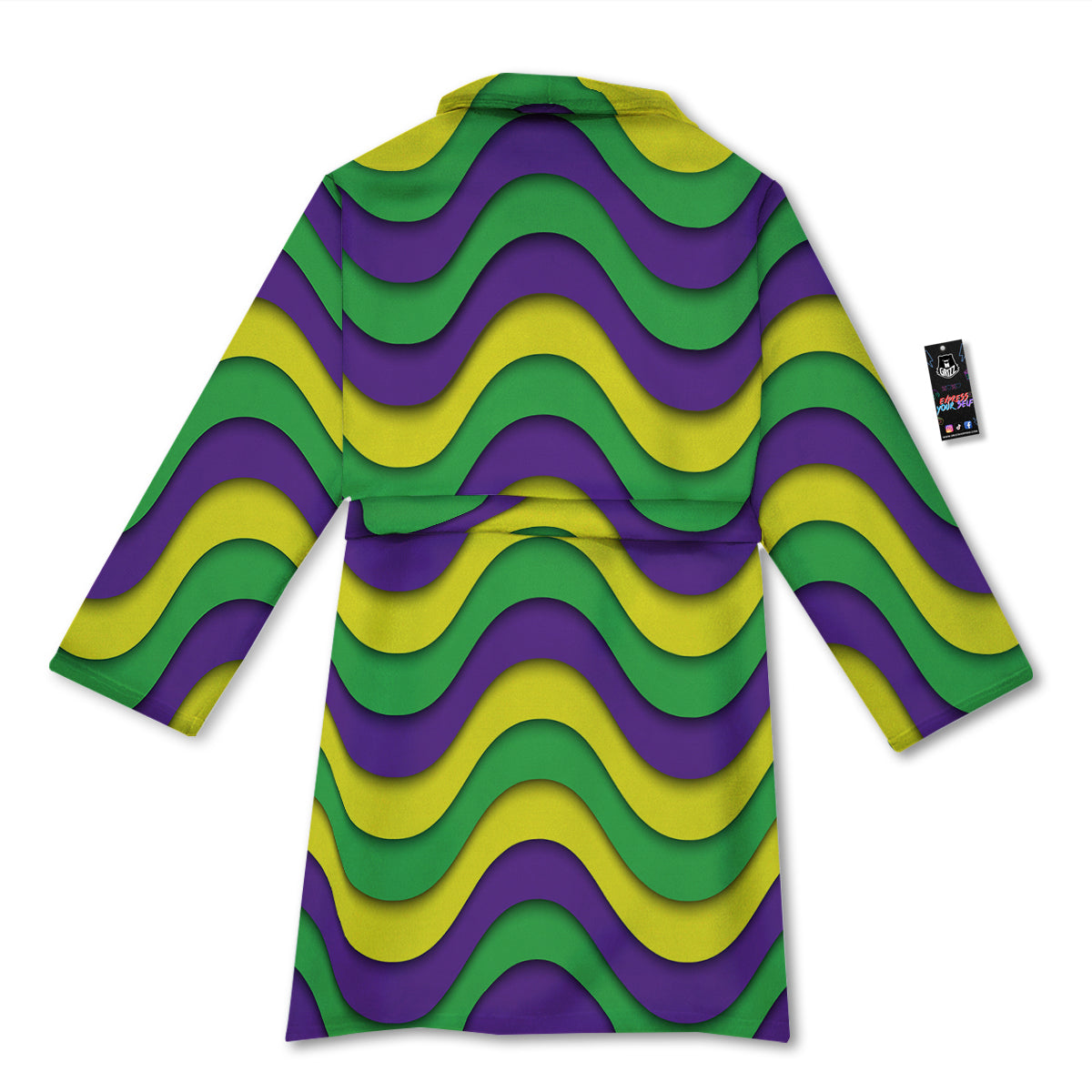Wave Mardi Gras Print Pattern Bathrobe-grizzshop