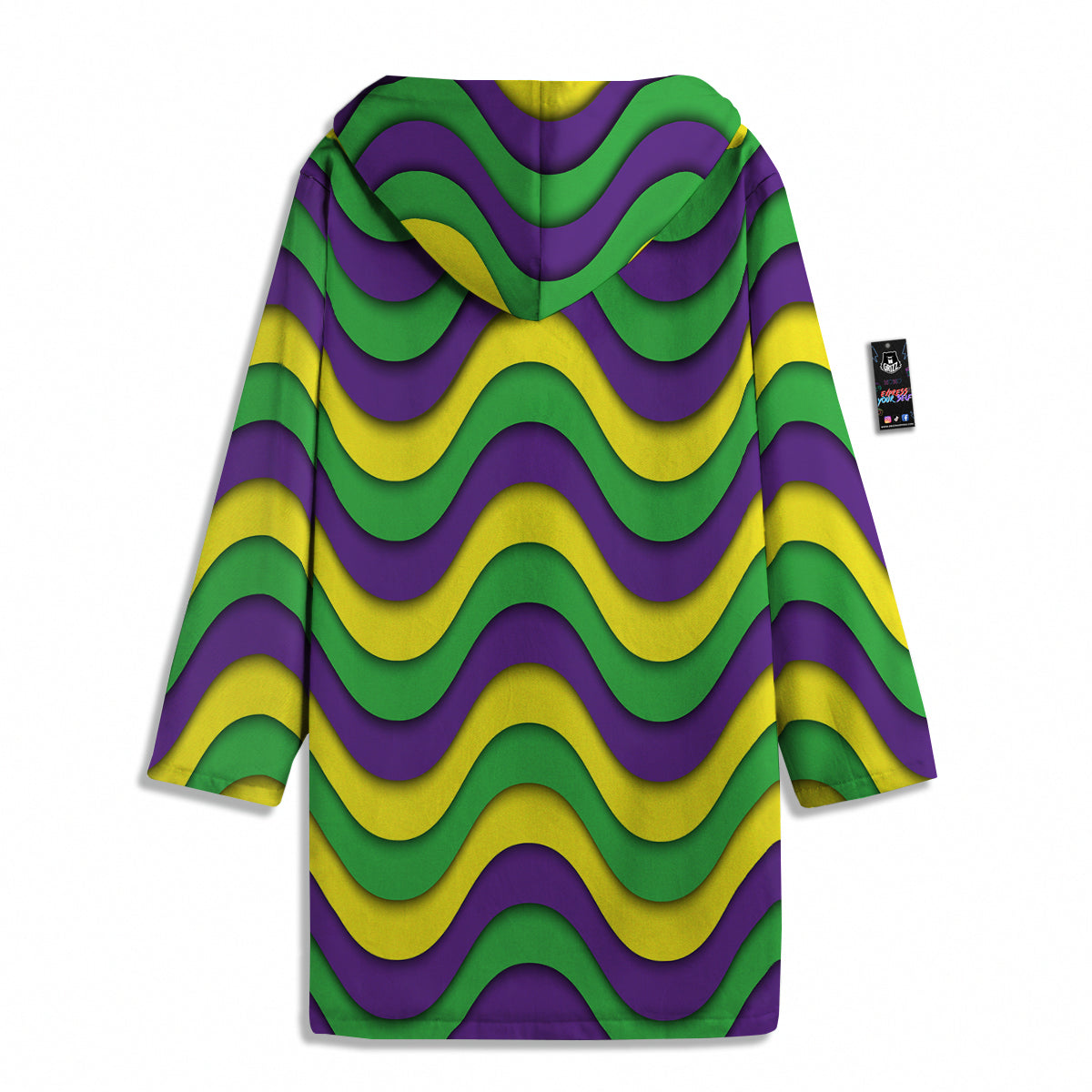 Wave Mardi Gras Print Pattern Men's Windbreaker Jacket-grizzshop