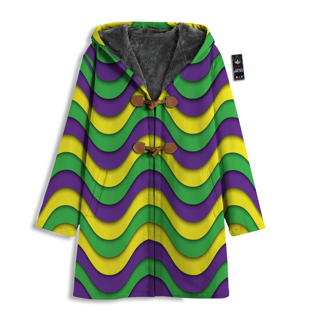 Wave Mardi Gras Print Pattern Men's Windbreaker Jacket-grizzshop