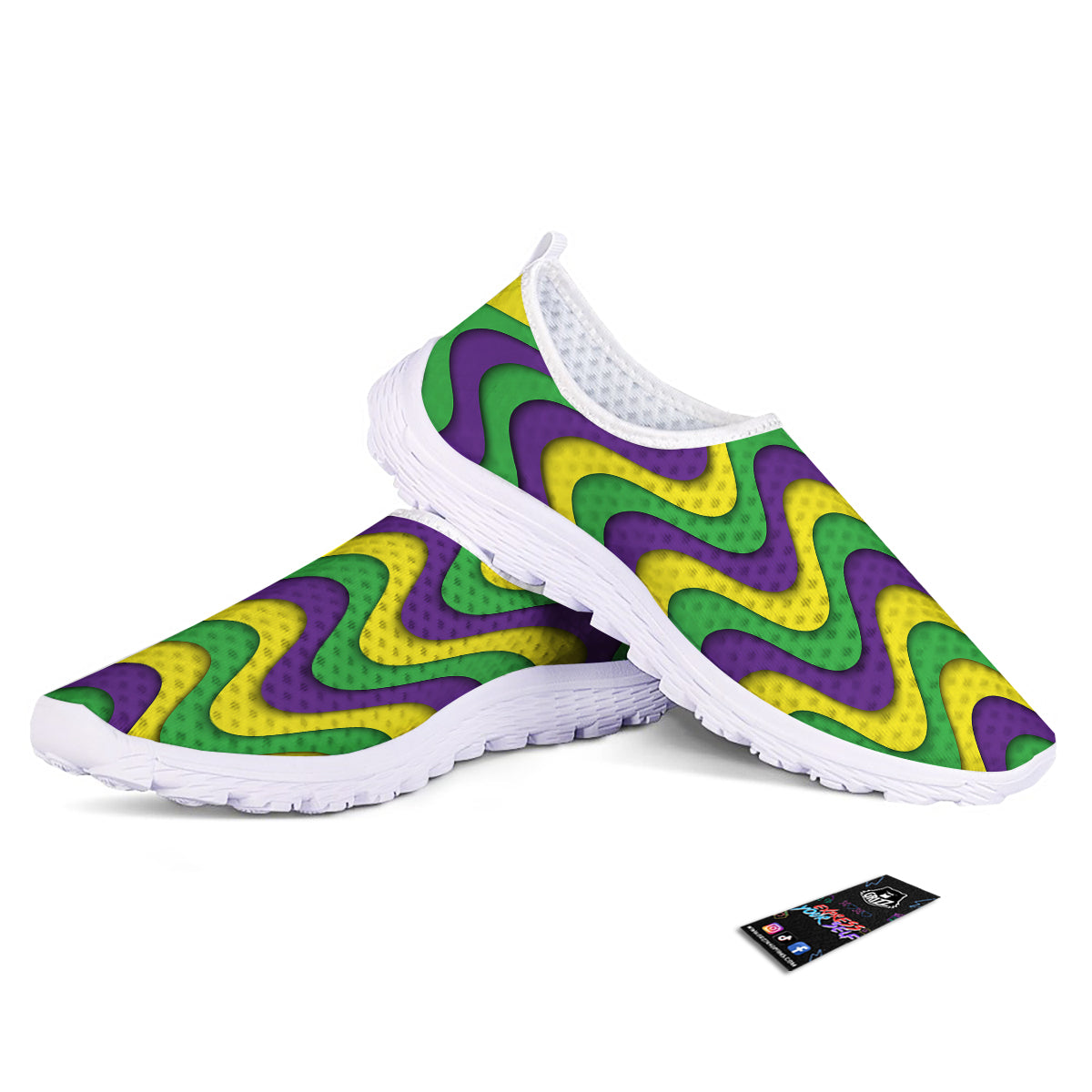 Wave Mardi Gras Print Pattern Nurse Shoes-grizzshop