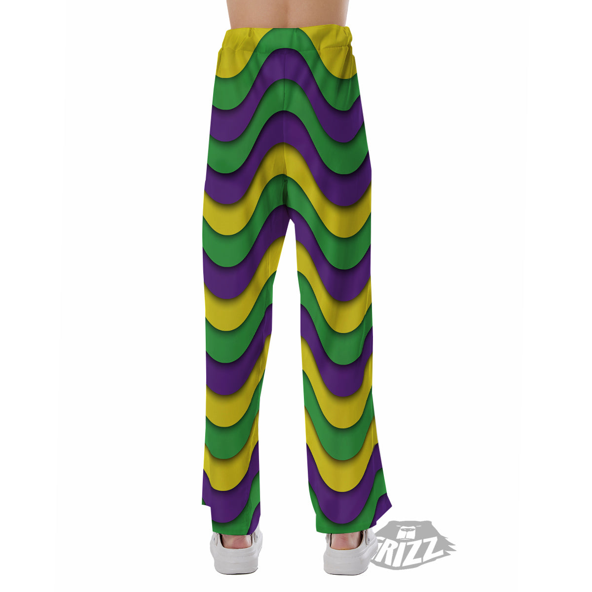 Wave Mardi Gras Print Pattern Pajama Pants-grizzshop