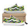 Wave Mardi Gras Print Pattern Skate Shoes-grizzshop