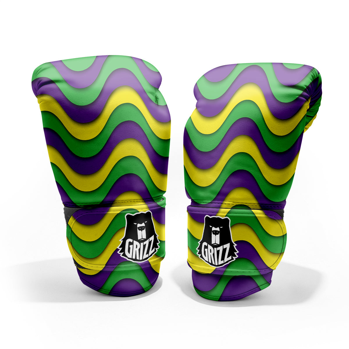 Wave Mardi Gras Print Pattern Pro Boxing Glove