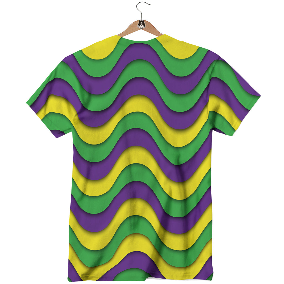 Wave Mardi Gras Print Pattern T-Shirt-grizzshop