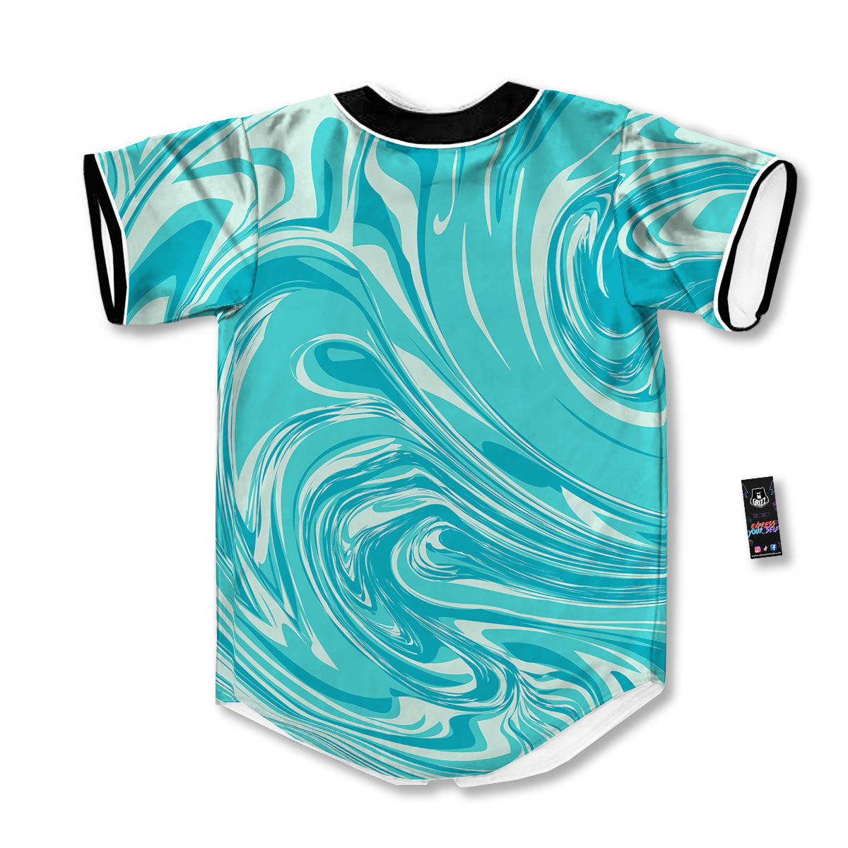 Wave Psychedelic Print Pattern Baseball Jersey-grizzshop