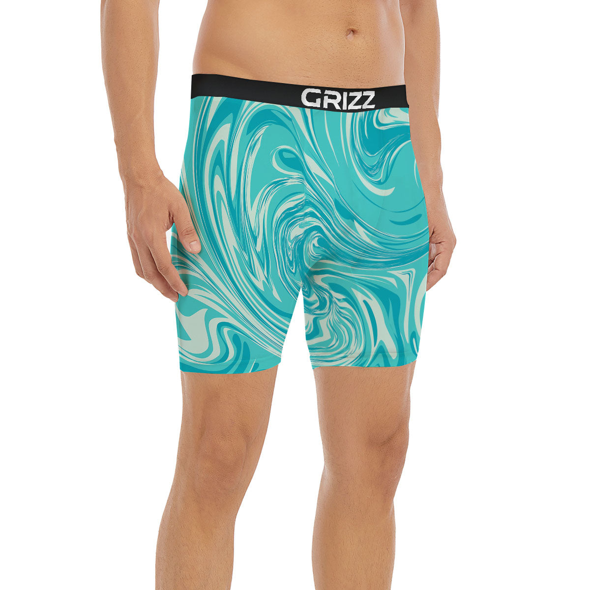 Wave Psychedelic Print Pattern Boxer Briefs-grizzshop