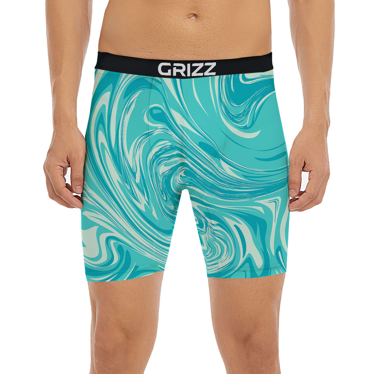 Wave Psychedelic Print Pattern Boxer Briefs-grizzshop